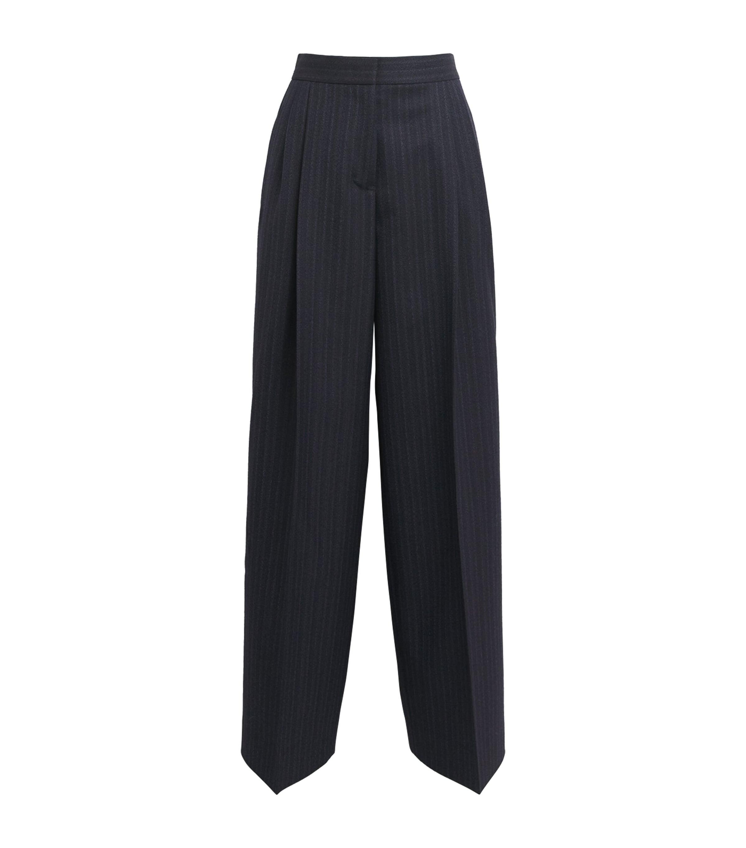Jil Sander Womens Wool Stripe Trousers Midnight Sail Image 1