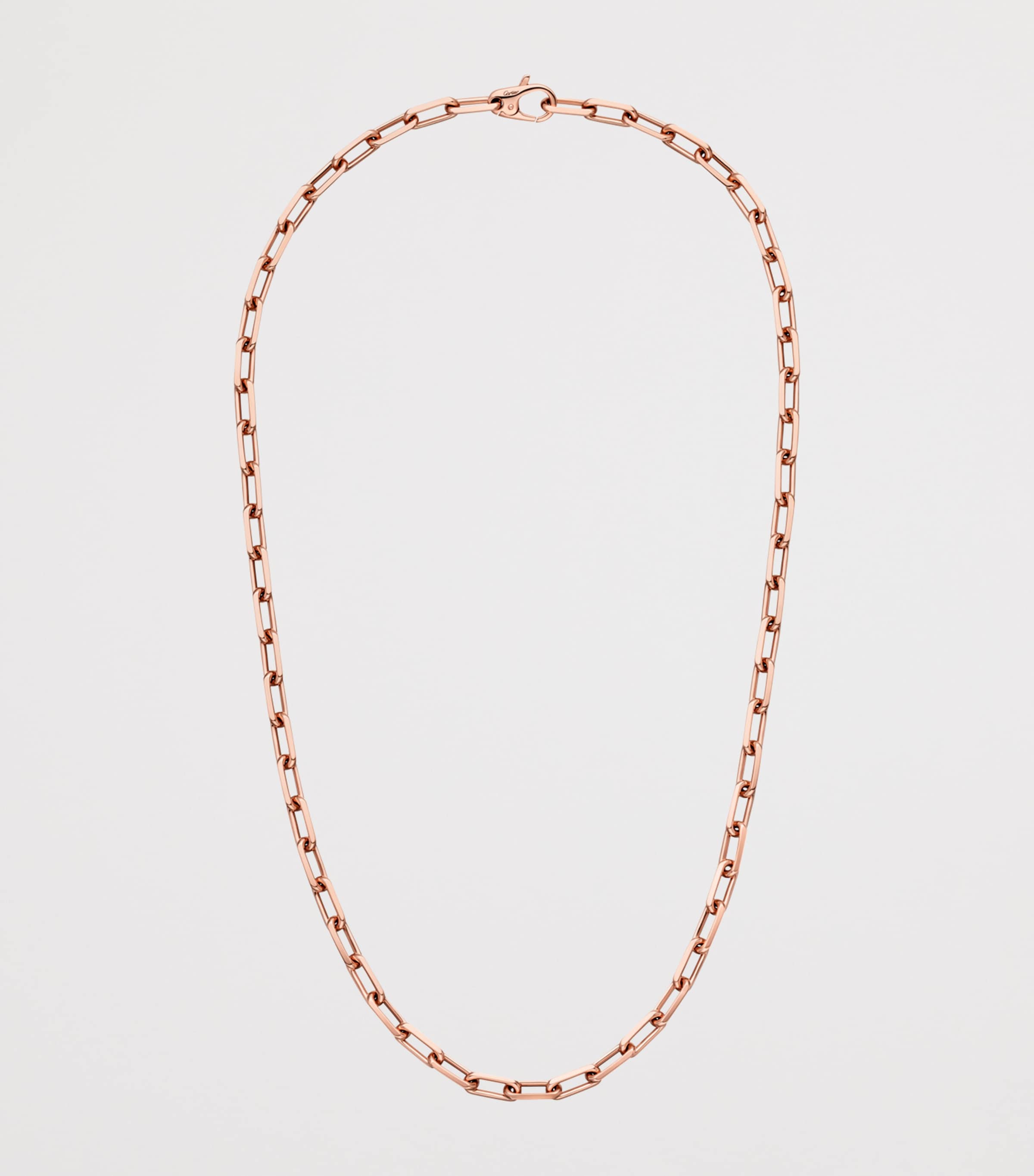 Medium Rose Gold Santos de Cartier Chain Necklace ROSE GOLD Image 4
