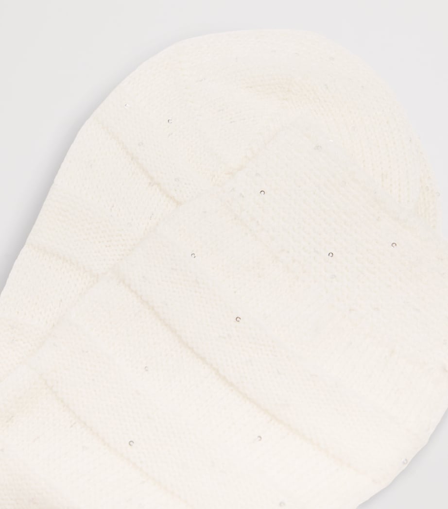 Falke Womens Wool-Blend Sparkle Stripes Socks Off White Image 2