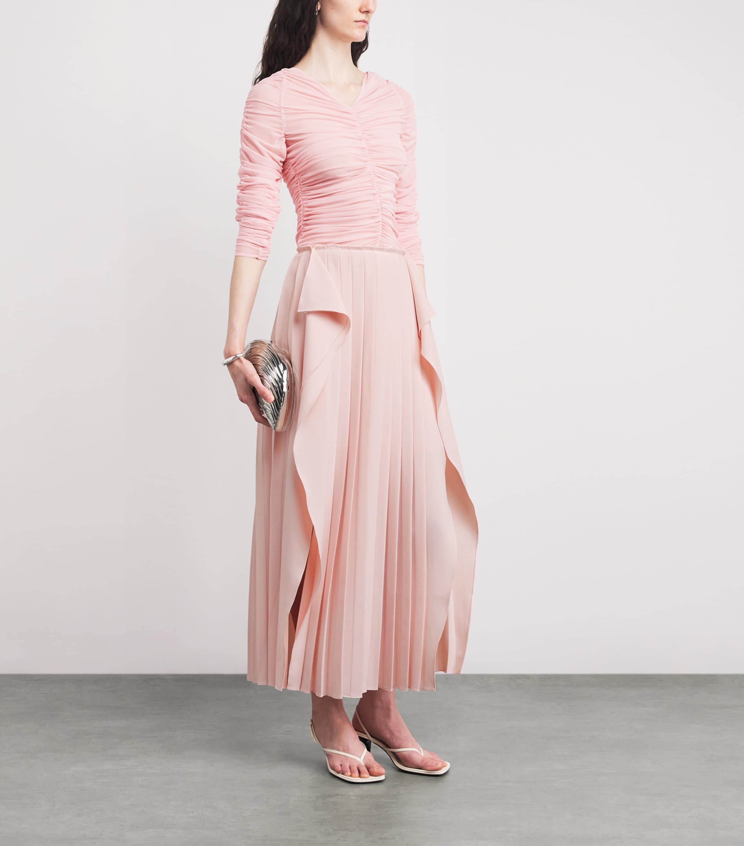 Pleated Mira Midi Skirt PINK Image 2