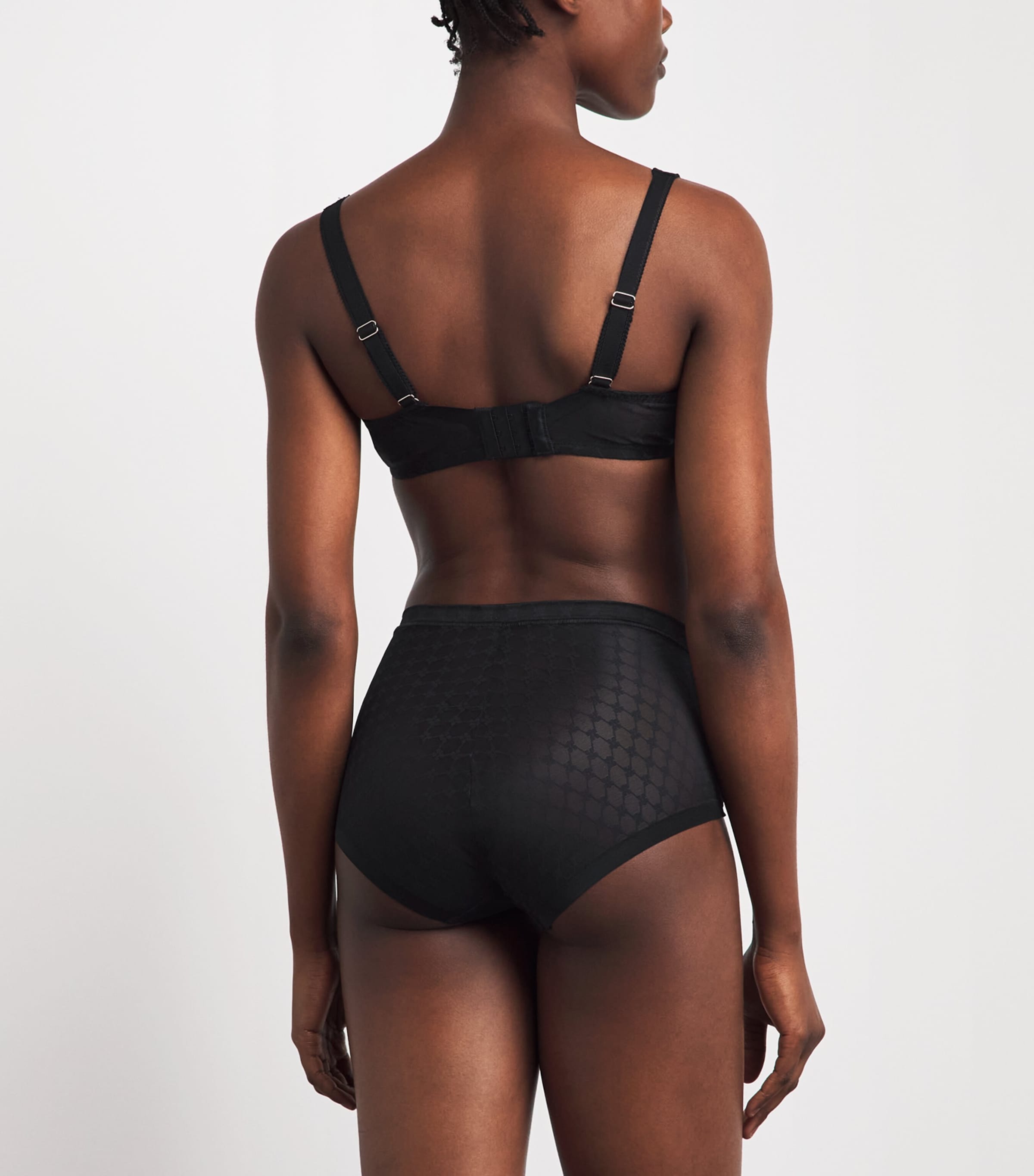 Simone Perele Womens Lace Plume Control Briefs Black Image 3