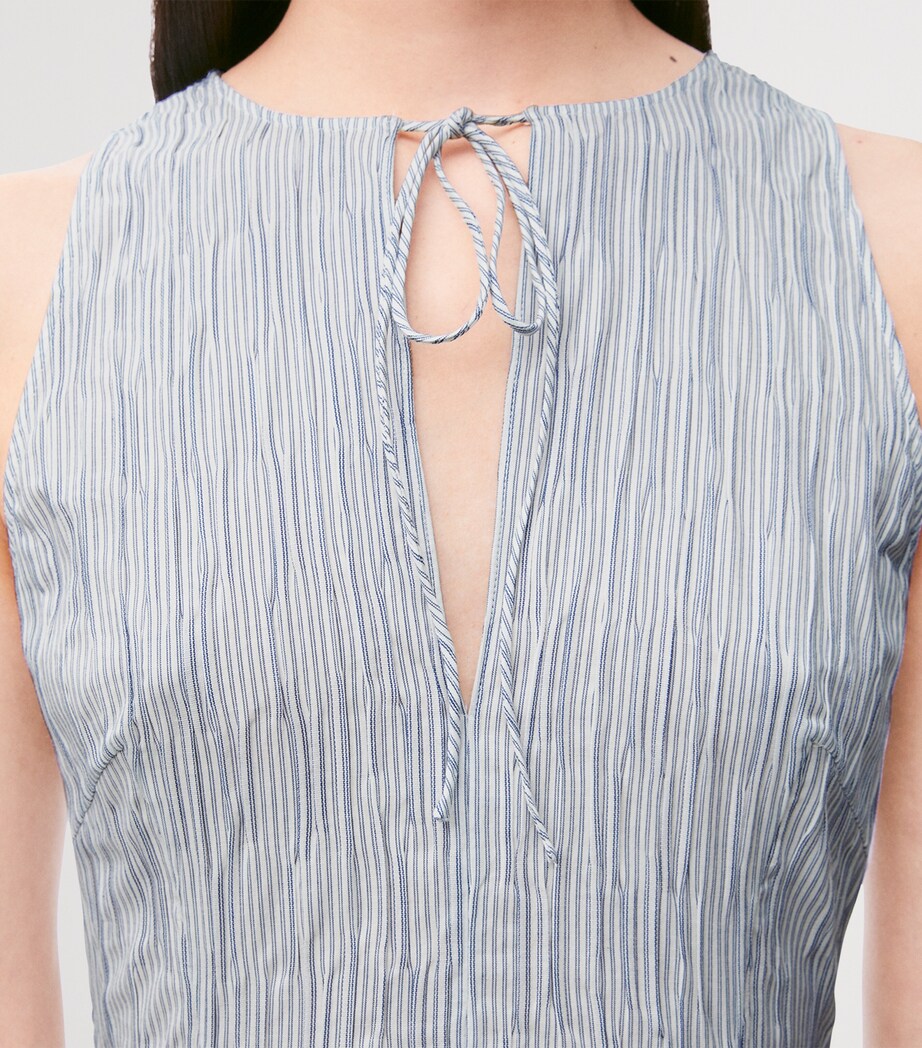 LOEWE Womens x Paula's Ibiza Cotton-Blend Midi Dress Blue/white Image 6