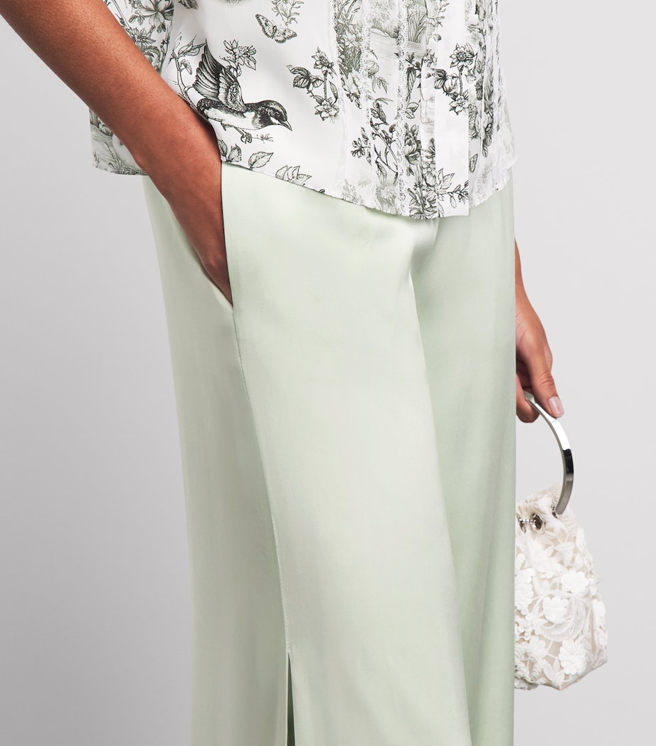 Alice+Olivia Womens Kenley Palazzo Trousers Light Sage Image 3