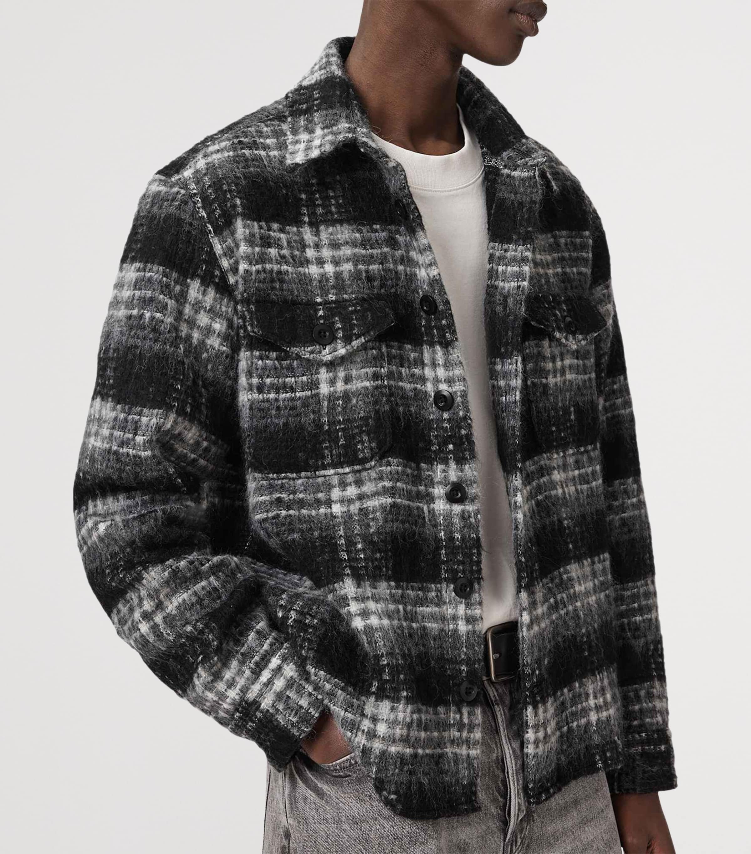 AllSaints Mens Check Korey Shirt Black/charcoal Image 7