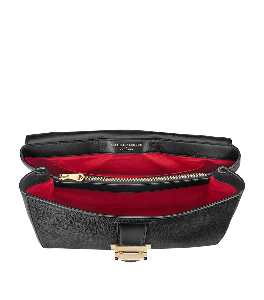 Large Leather Lottie Cross-Body Bag BLACK Image 4