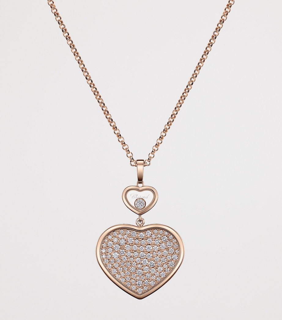 Rose Gold and Diamond Happy Hearts Pendant Necklace 18K ROSE GOLD Image 2