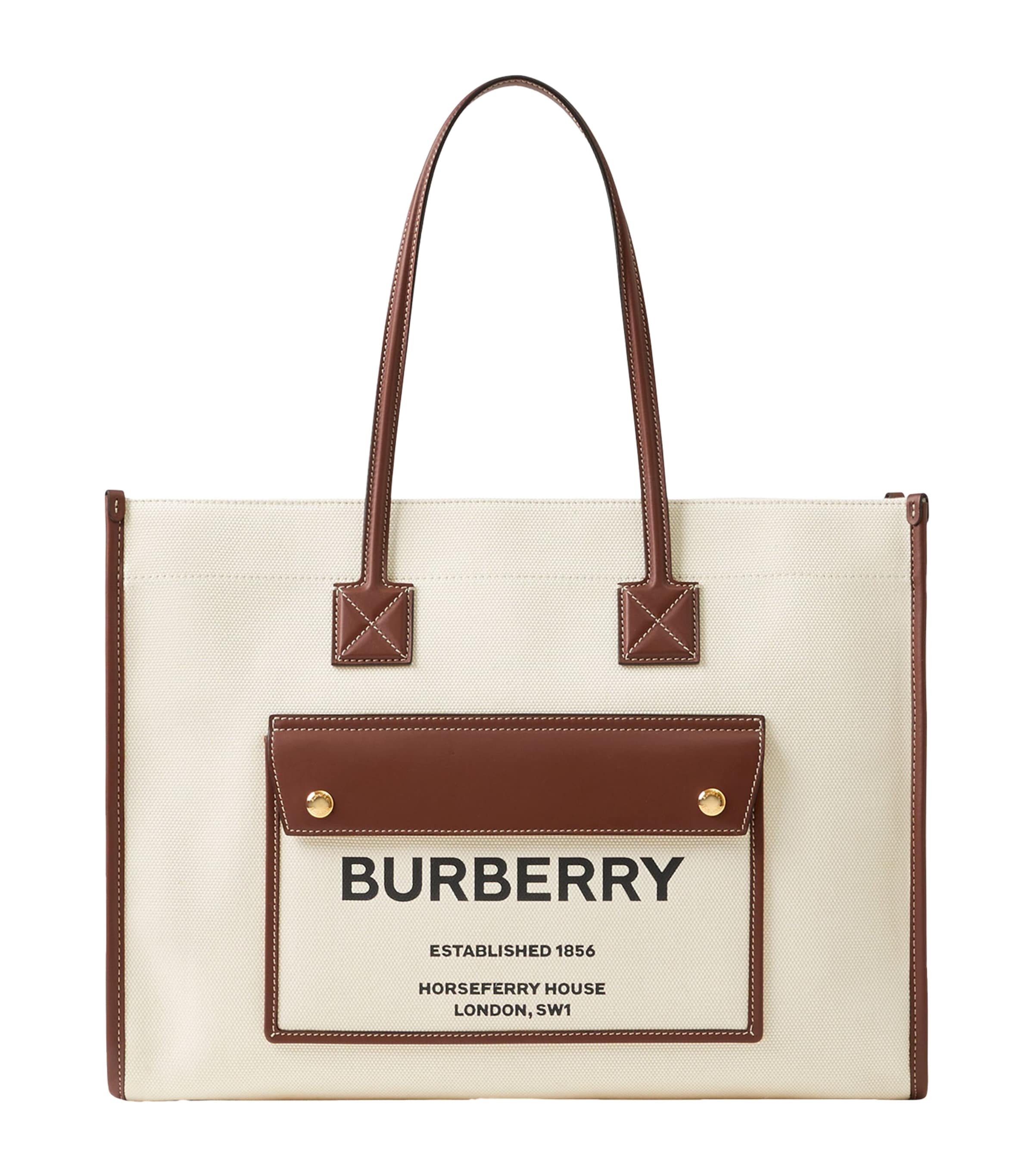 Burberry Small Freya Tote Bag In Neutral
