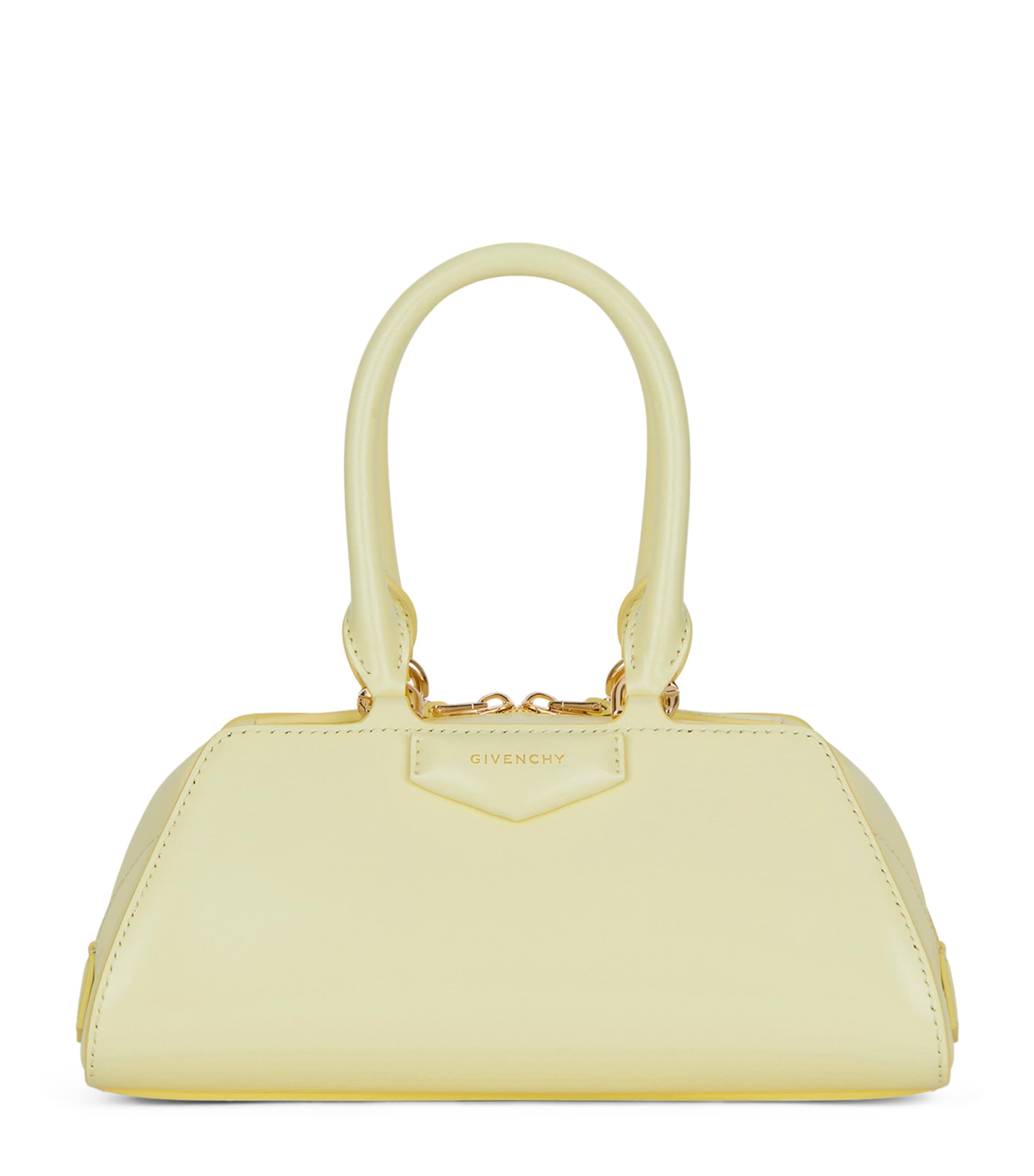 Mini Leather Antigona Cube East-West Top-Handle Bag BUTTER Image 1