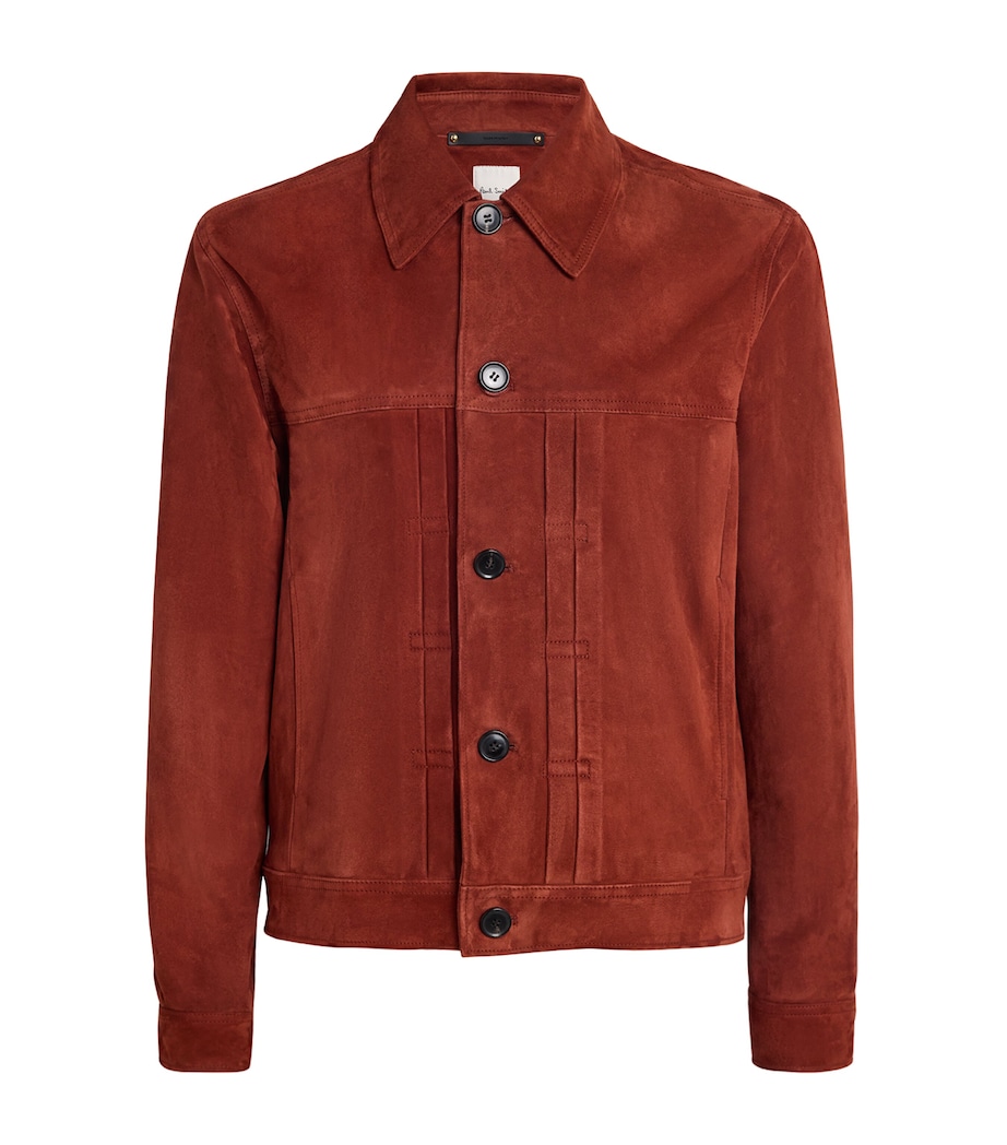 Suede Pleated Trucker Jacket RED-26B Image 1