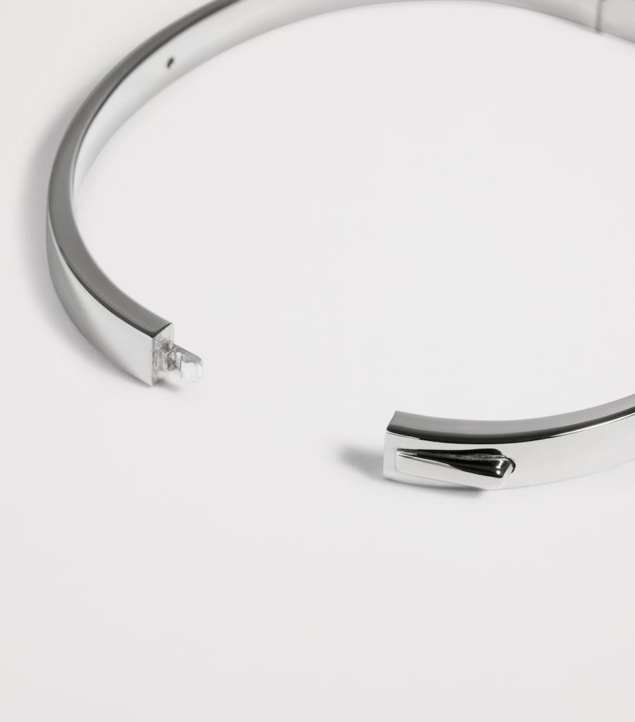 Monica Vinader Sterling Silver and Diamond Essentials Bangle Sterling Silver Image 4