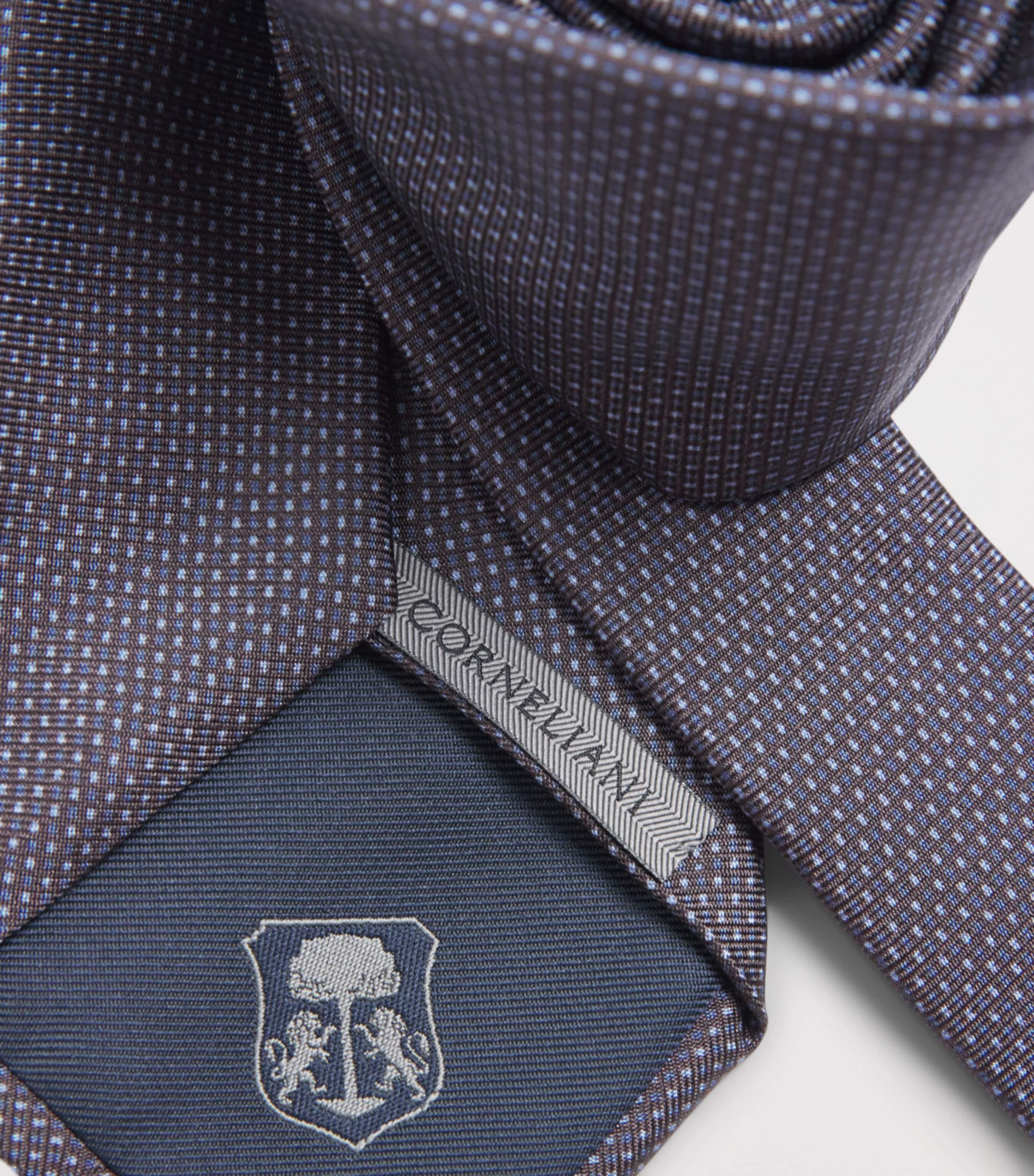 Corneliani Silk Patterned Tie Dark Brown Image 3