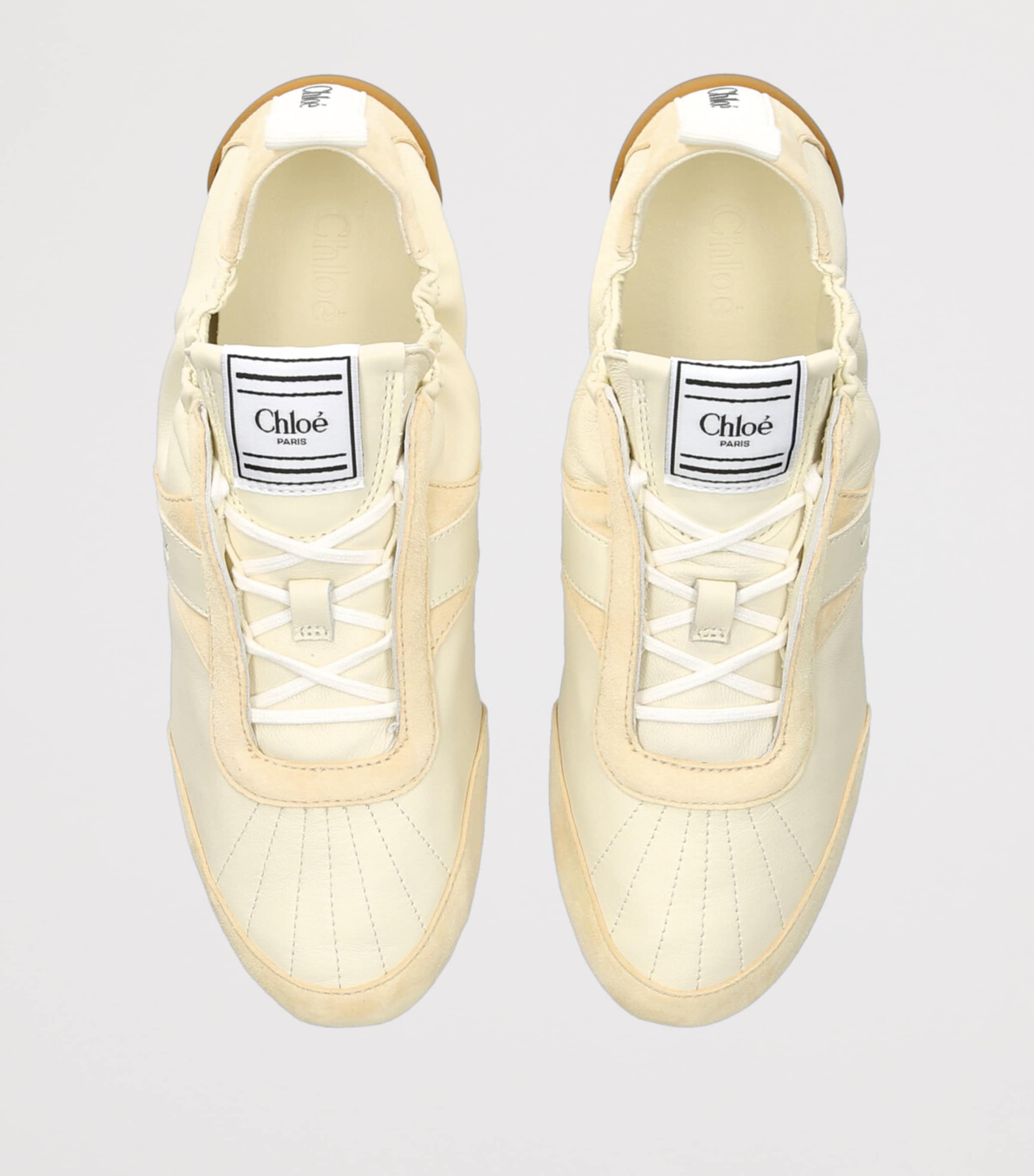 Leather-Suede Kick Sneakers YELLOW Image 4