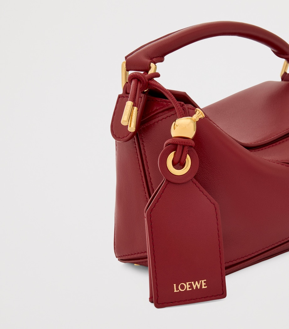 x Paula's Ibiza Mini Lambskin Puzzle Top-Handle Bag BURNT RED Image 13