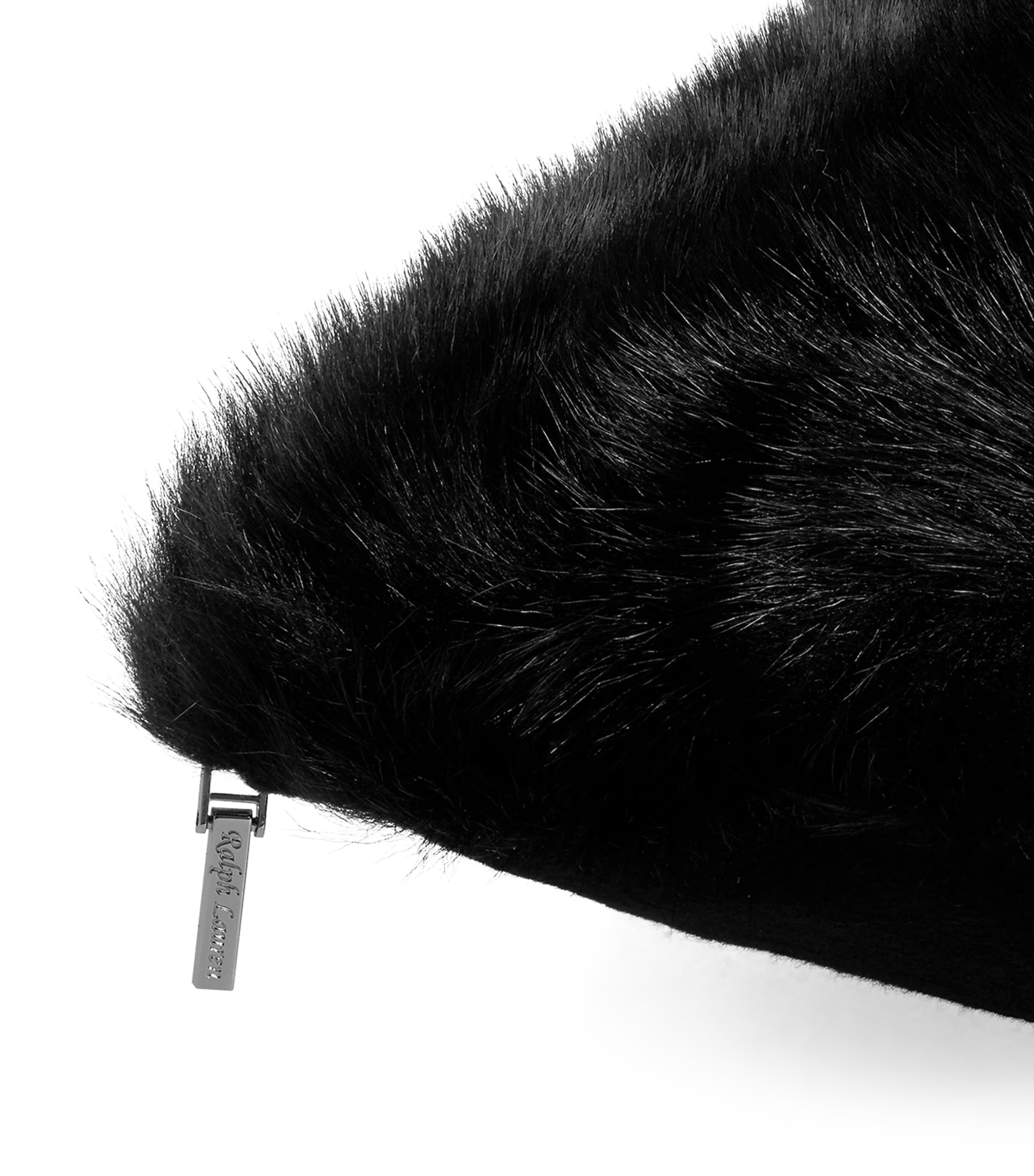 Shearling Brighton Throw Cushion (24cm x 24cm) BLACK Image 3