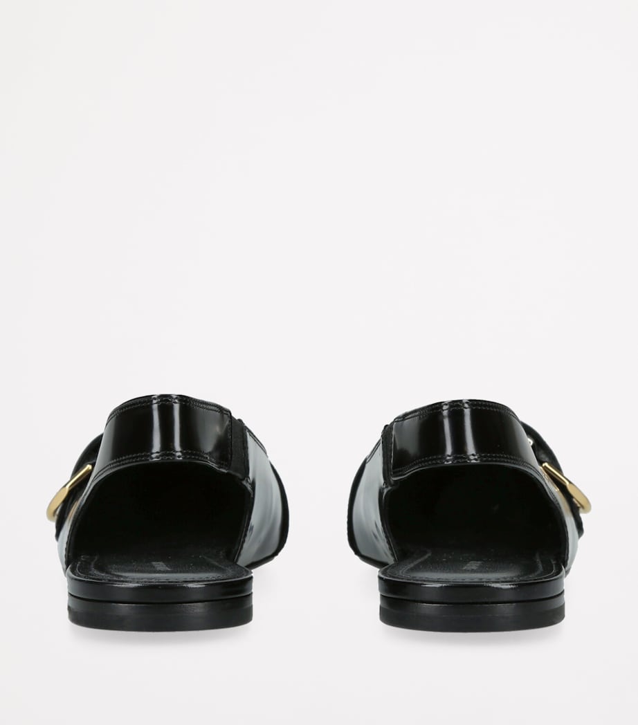 Leather Voyou Slingback Flats BLACK Image 2