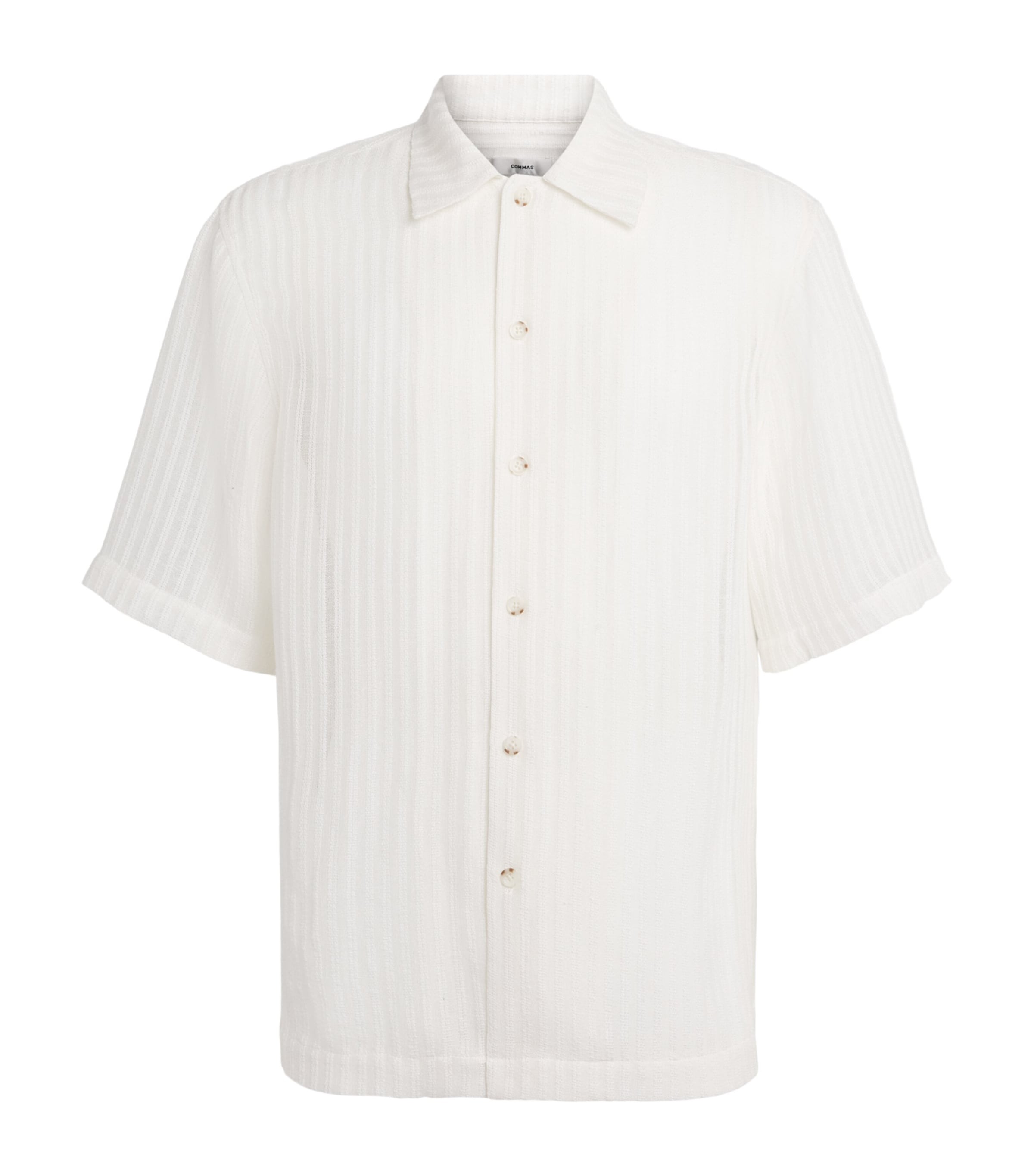 COMMAS Mens Sheer Short-Sleeve Shirt White Image 1