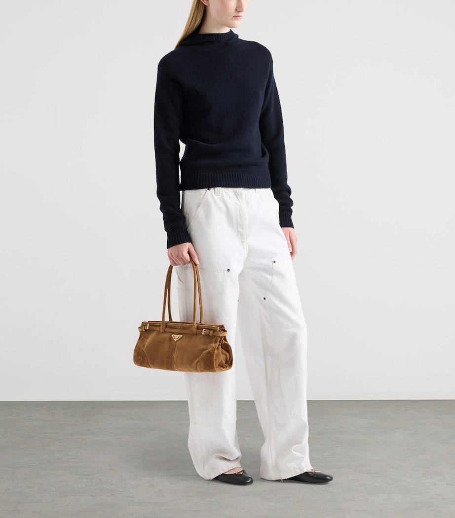 Medium Suede Bonnie Shoulder Bag F0401 Image 8