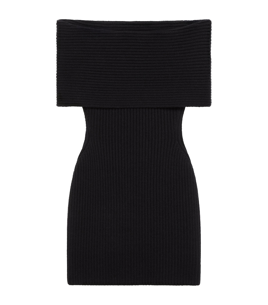Wool-Blend Knit Mini Dress BLACK Image 1