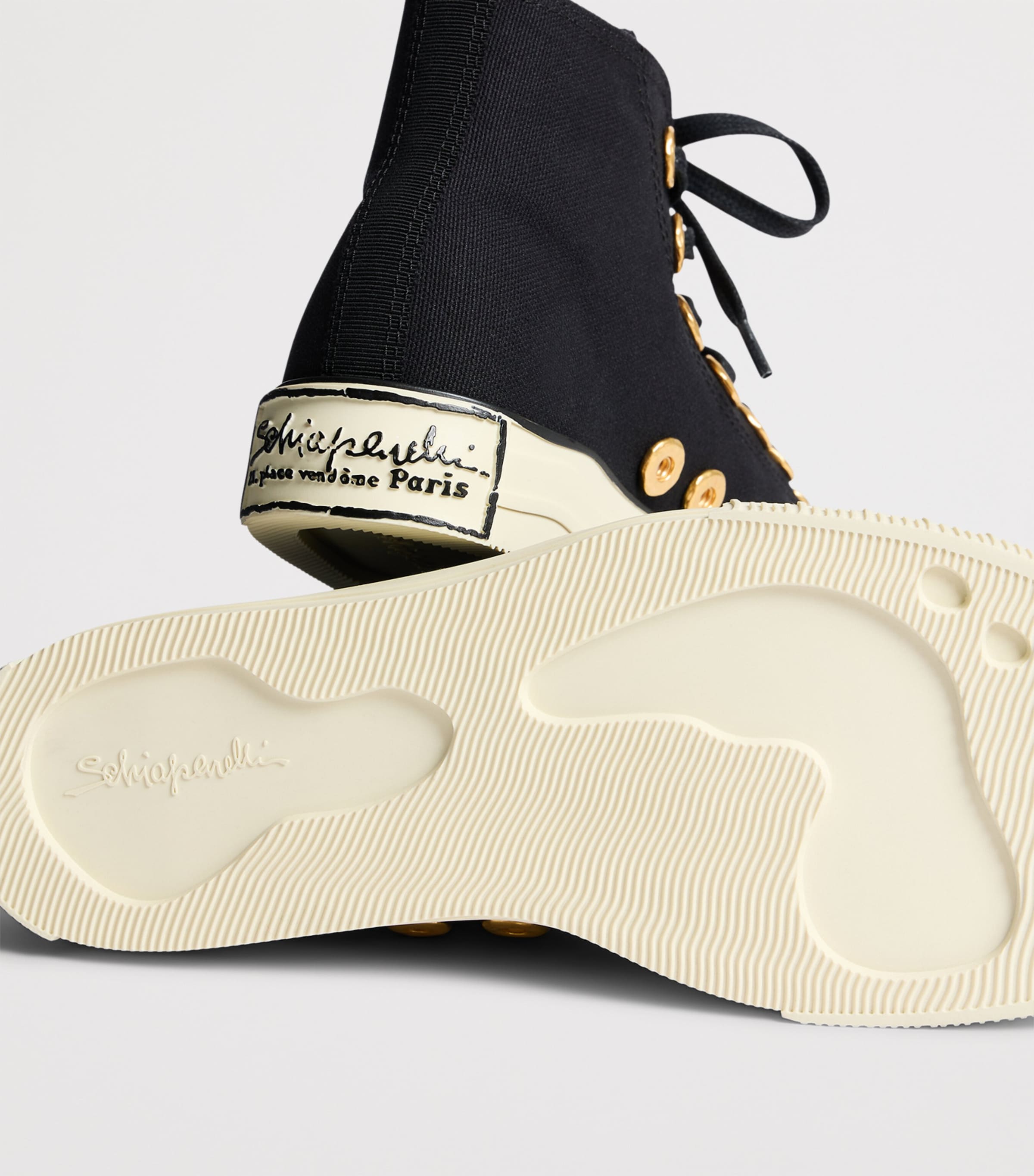 Trompe-l'Oeil High-Top Sneakers 999BLACK Image 5