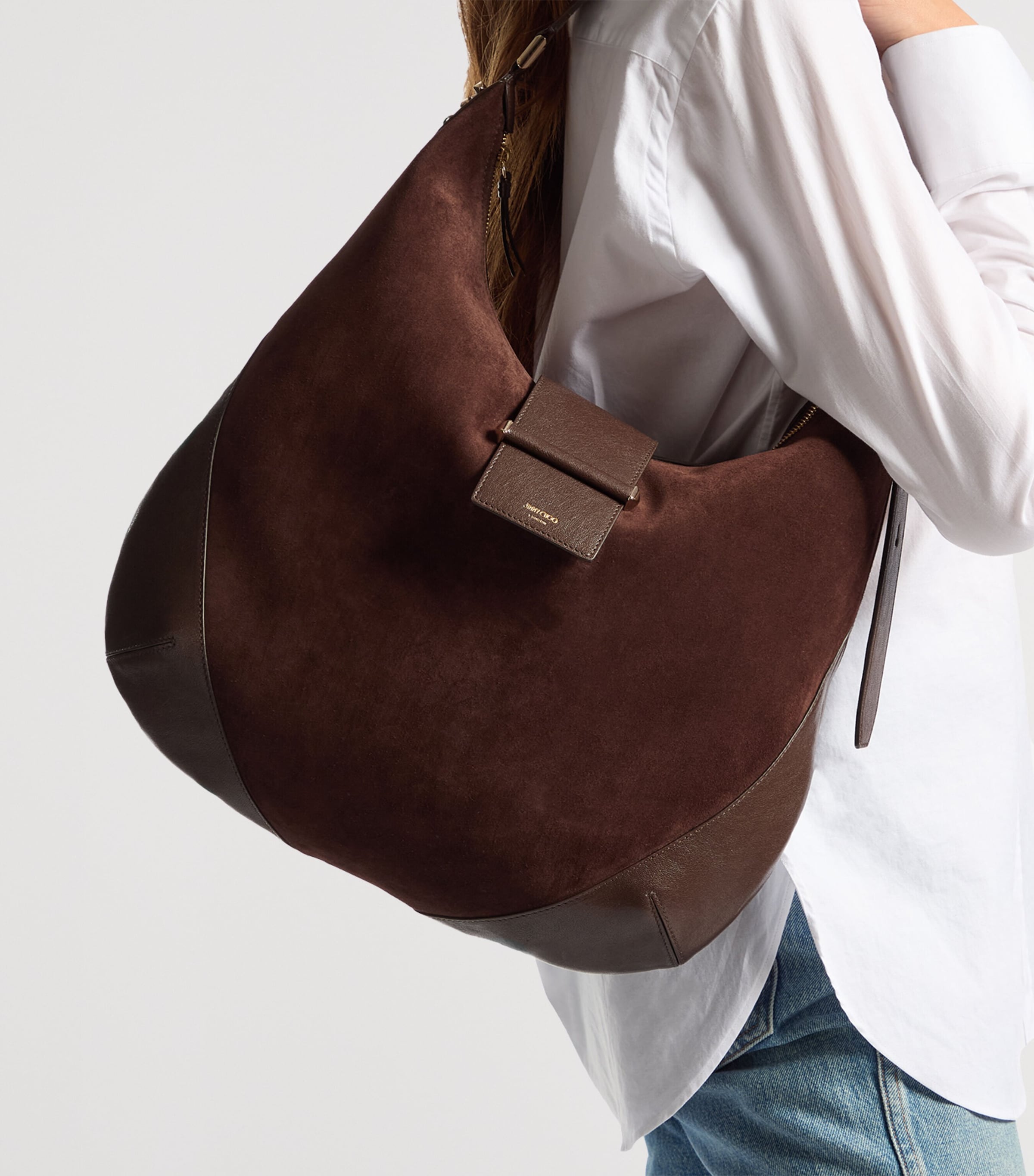 Jimmy Choo Medium Bar Suede Shoulder Bag Chocolate/chocolate/ Image 2