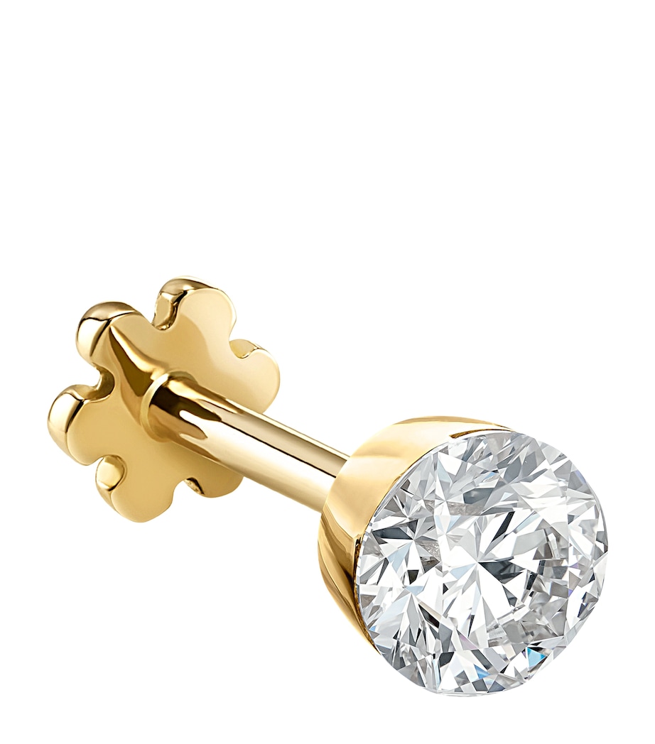 Invisible Set Diamond Threaded Stud Earring (3.8mm) YELLOW GOLD Image 1