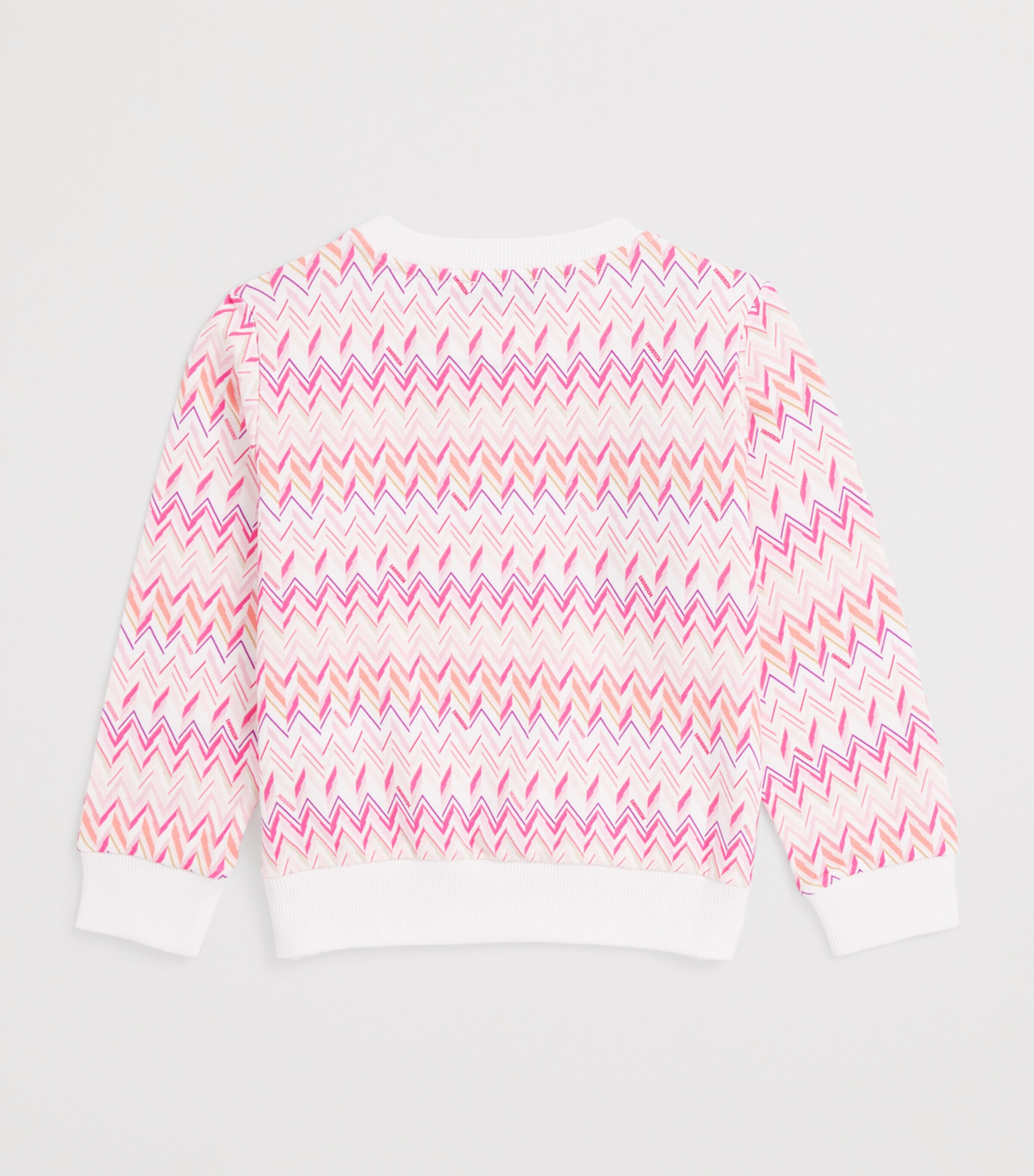 Zigzag Print Sweatshirt (4-14 Years) 100FUWHITE/FUCHSIA Image 2