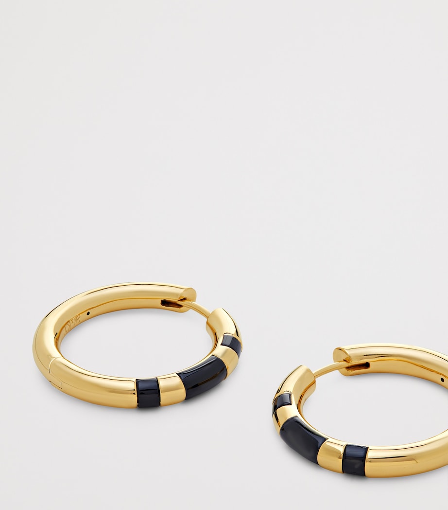 x Kate Young Medium Gold Vermeil and Black Onyx Hoop Earrings 18K GOLD VERMEIL Image 3