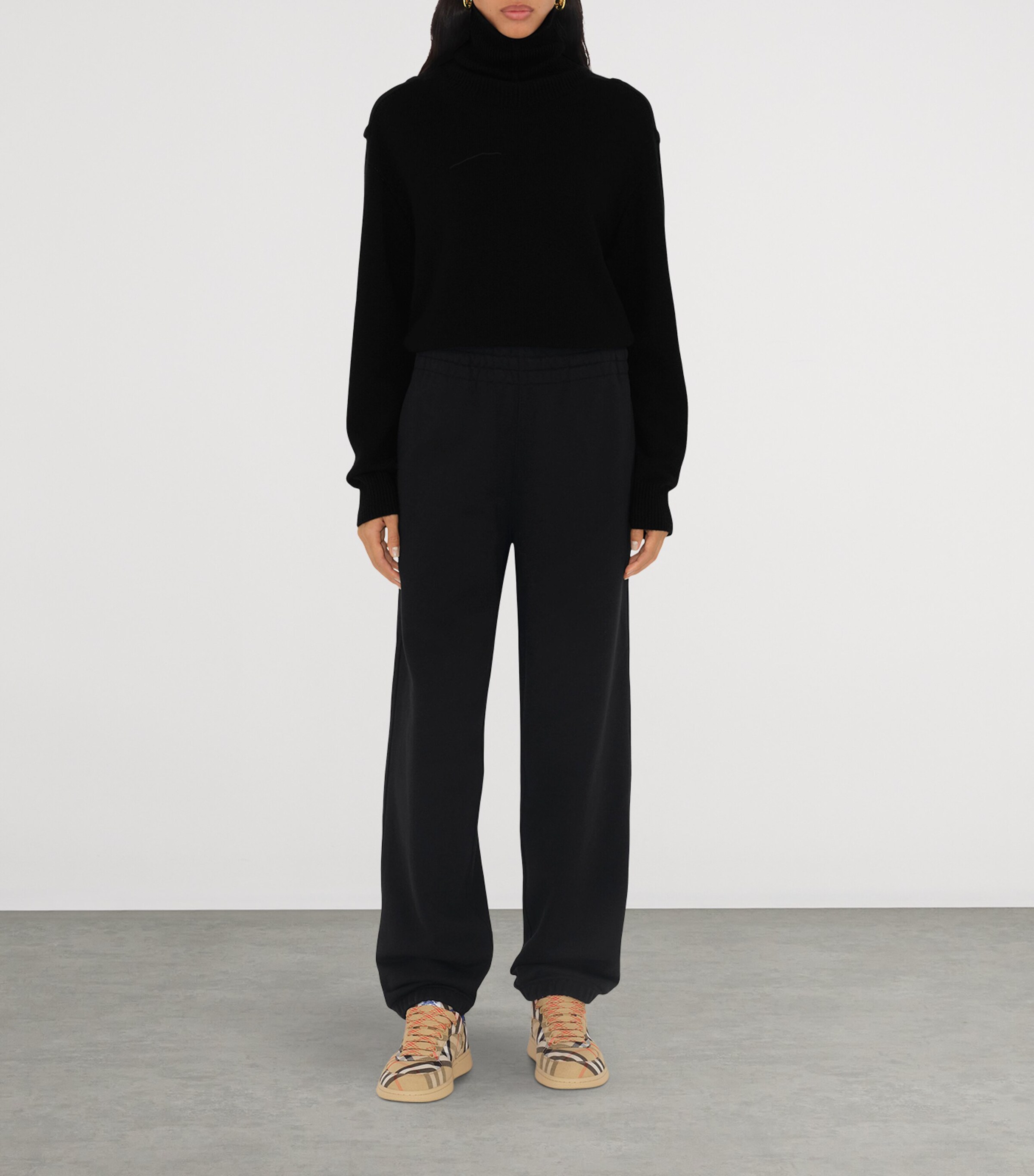 Check Label Sweatpants BLACK Image 2