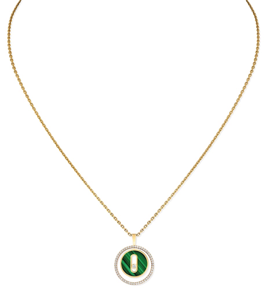Yellow Gold, Diamond and Malachite Lucky Move Necklace YELLOW GOLD Image 1