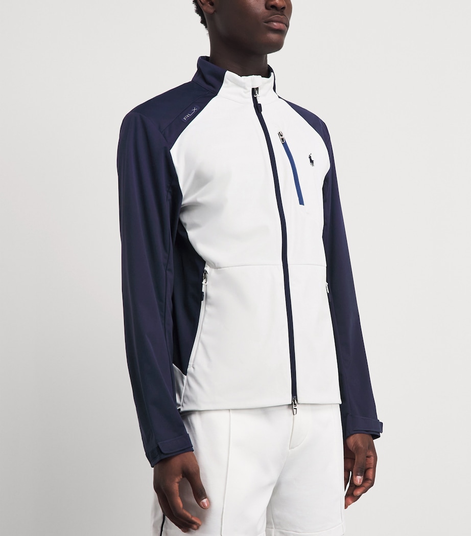 RLX Ralph Lauren Mens Colour-Block Packable Jacket White / Navy Image 4