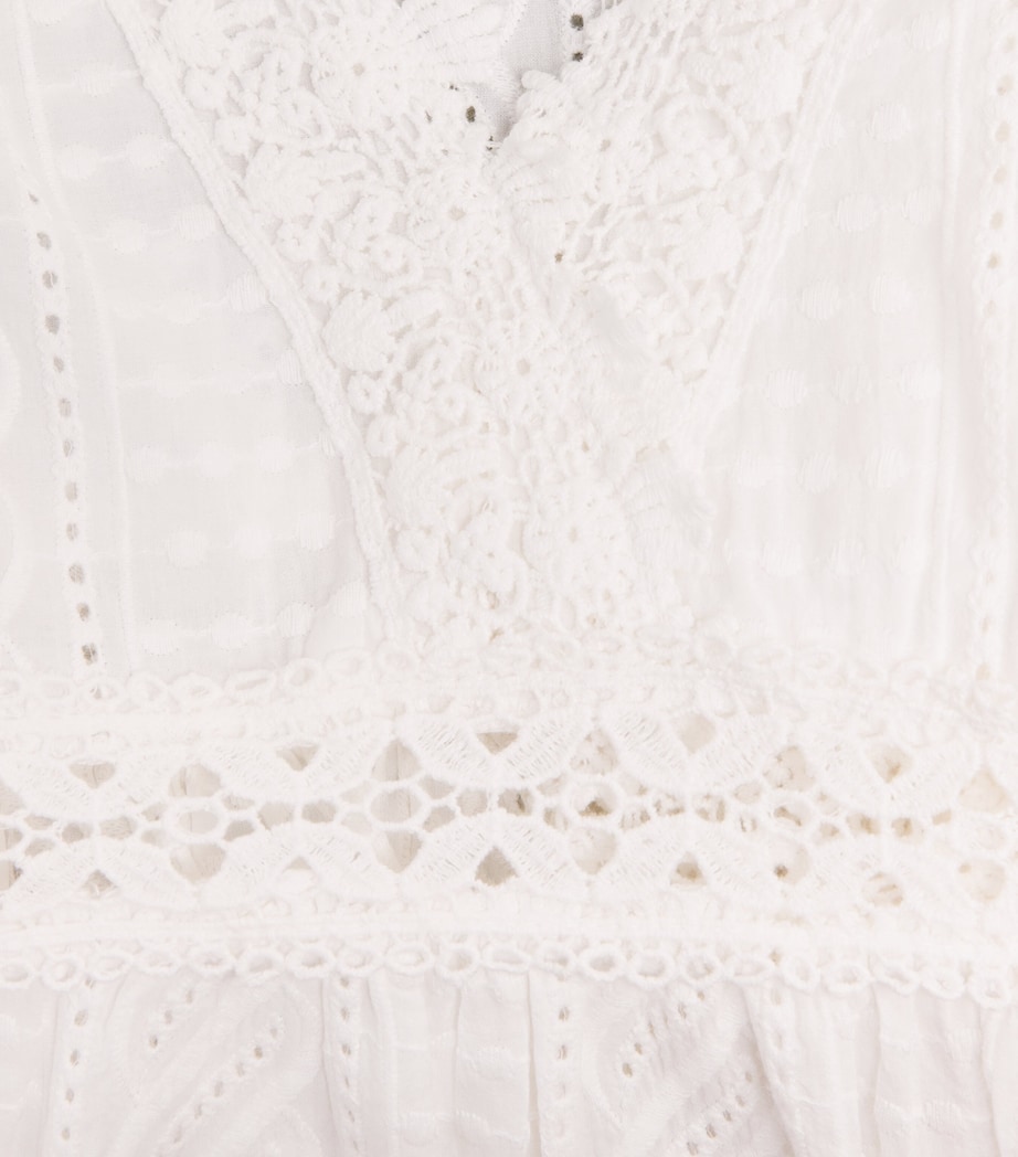 Cotton Victoria Mini Kaftan Dress WHITE4 Image 6