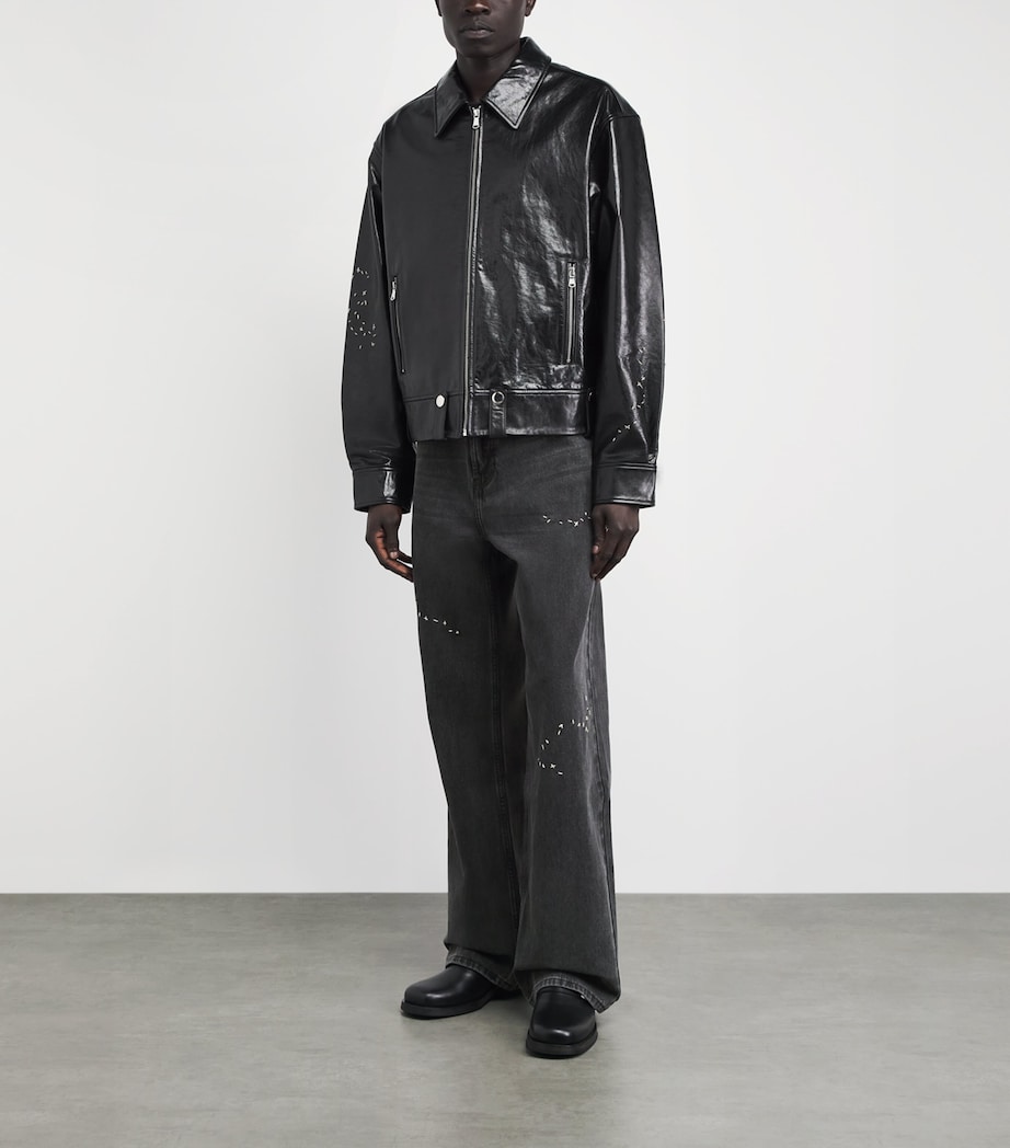 DOMREBEL Mens Jerk Bootcut Jeans Faded Black Image 2