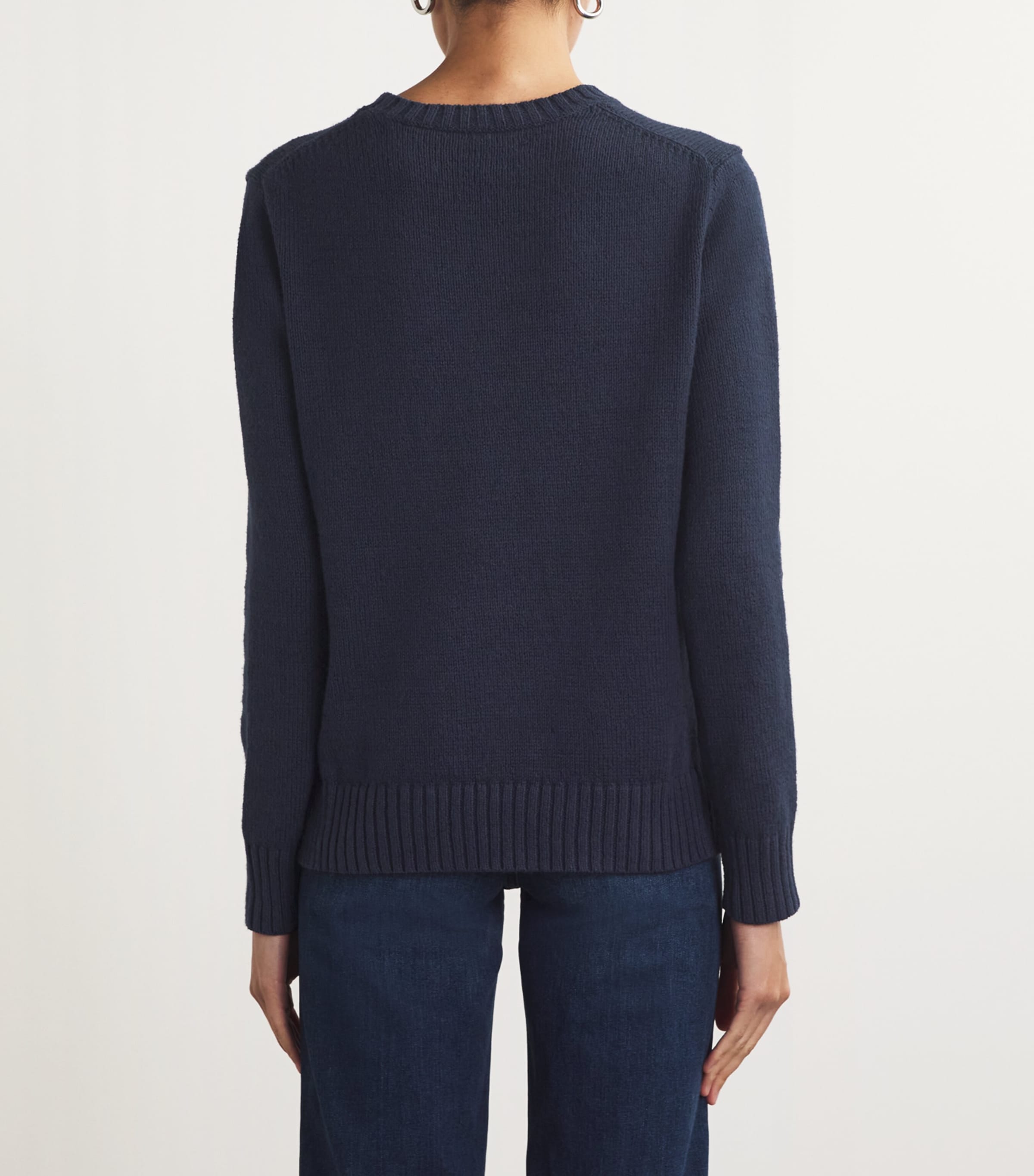 Cotton-Linen Polo Bear Sweater NAVY MULTI Image 4