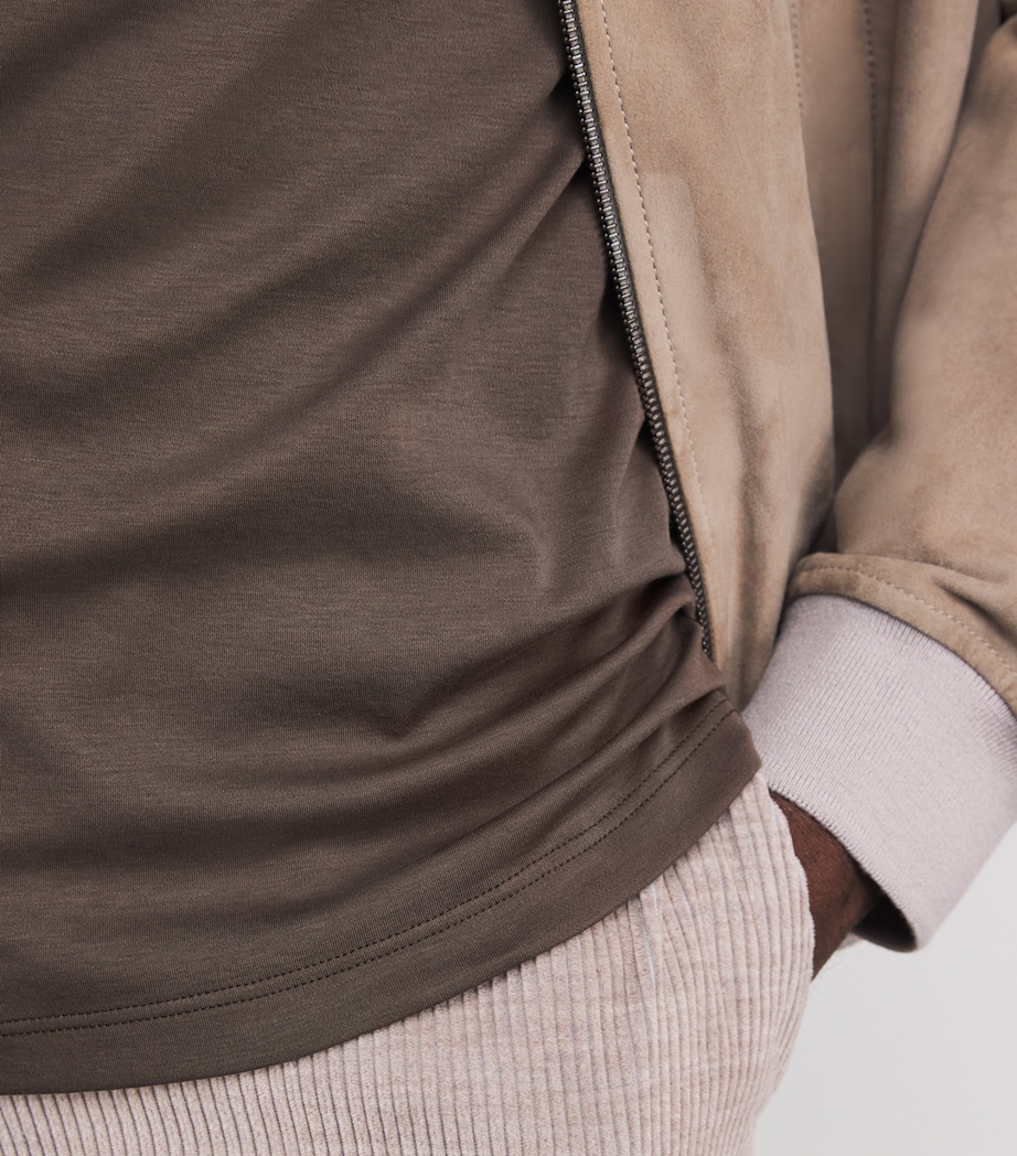 Supima Cotton Embroidered Fin T-Shirt 365 TORTORA MELANGE Image 6