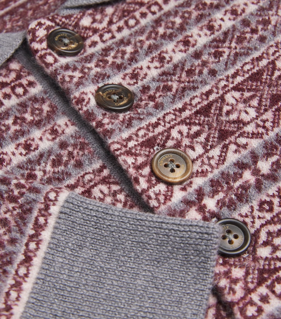 Wool Fair Isle Polo Sweater BIANCO, SABBIA E GRI Image 5