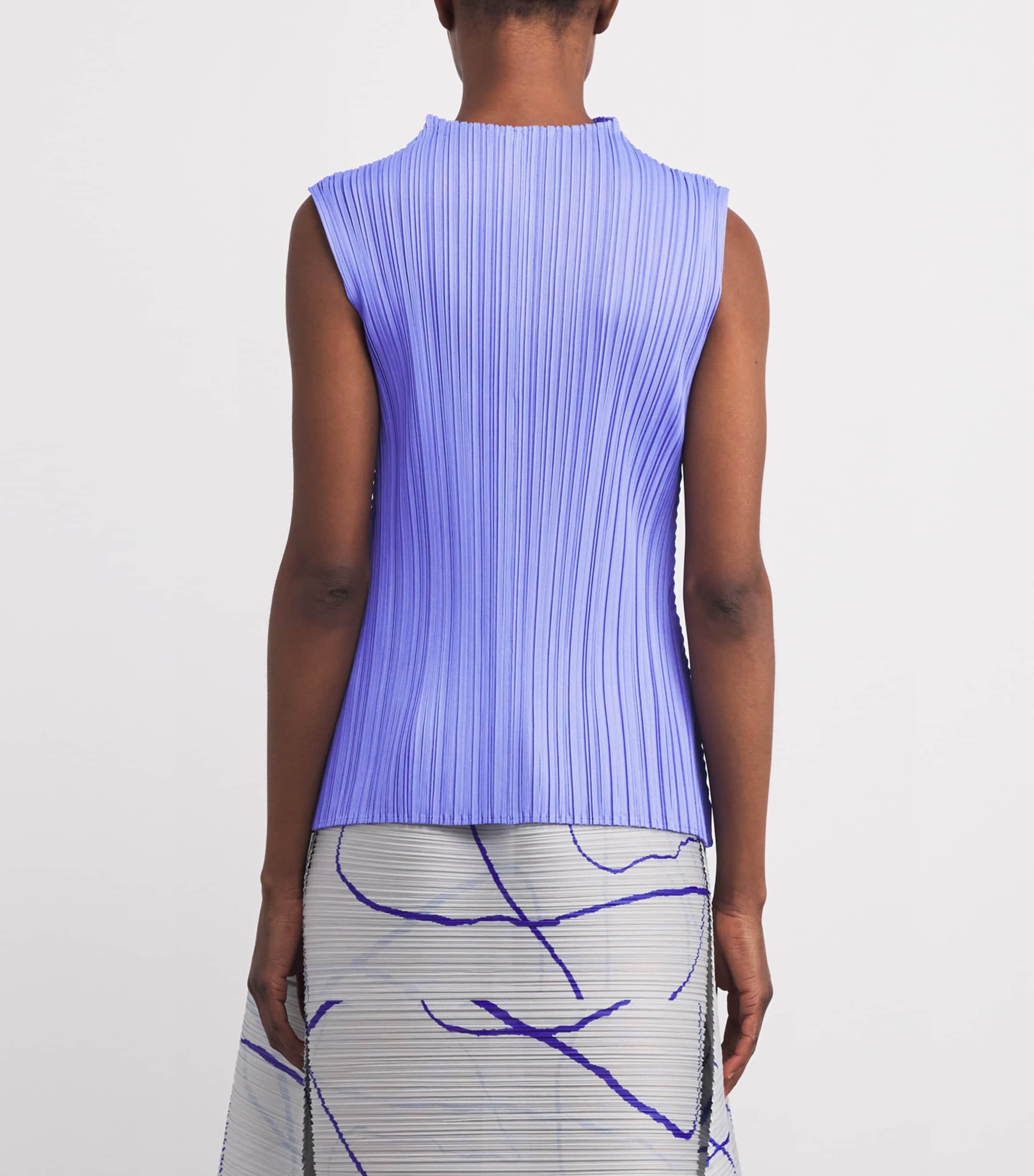 Pleats Please Issey Miyake Blue Mellow Pleats Top | Harrods US