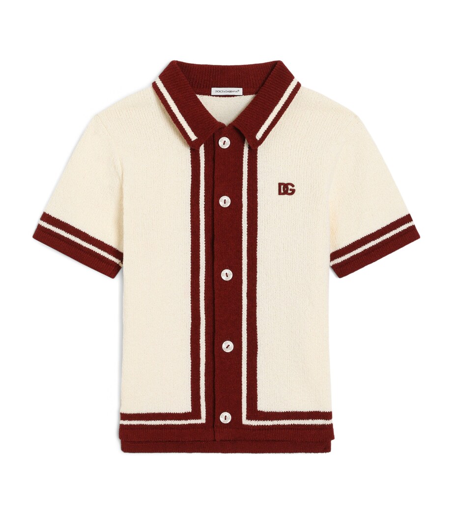 Dolce&Gabbana Kids Intarsia Polo Shirt (8-14 Years) Beige Image 1