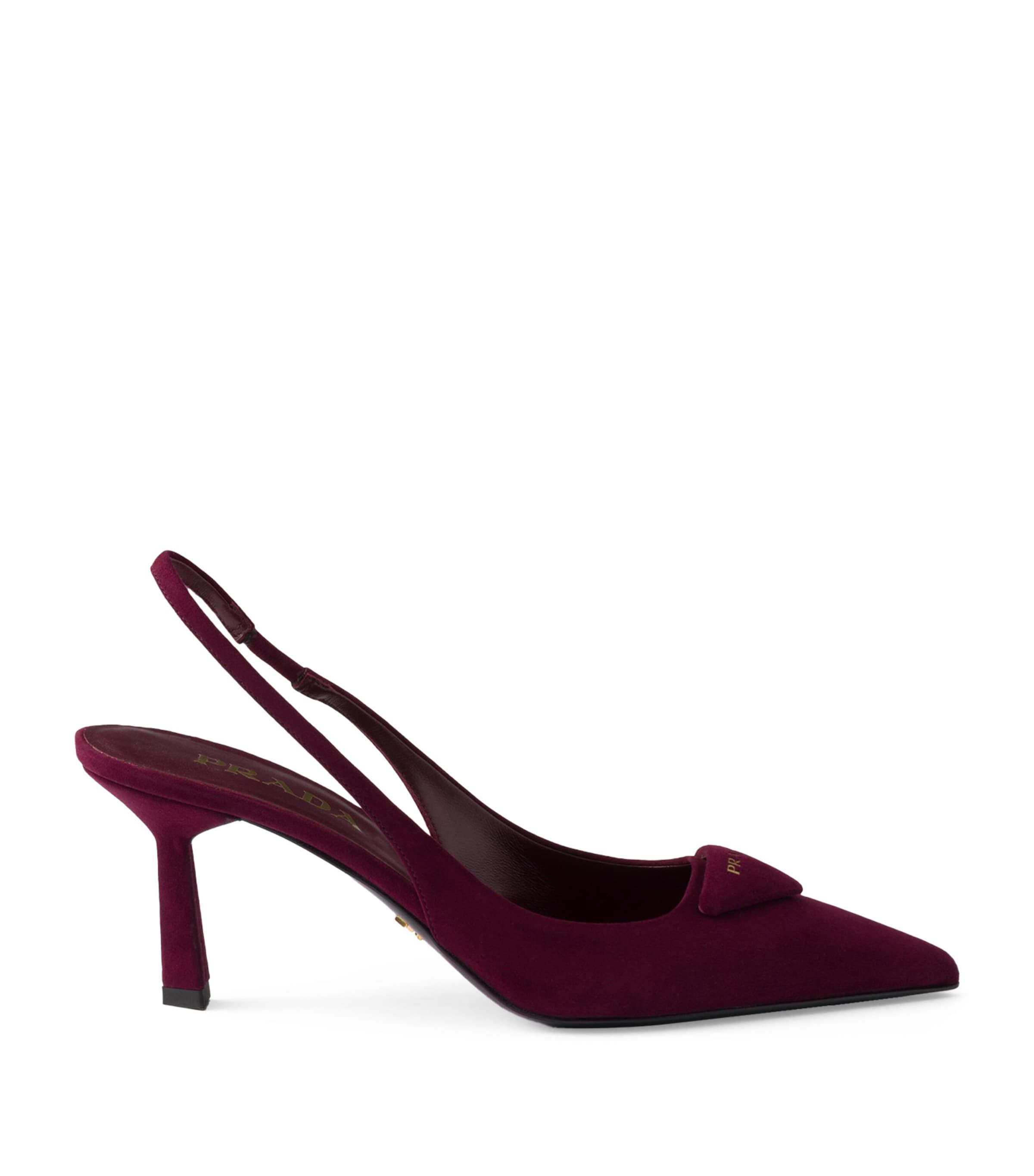 Prada Burgundy Suede Slingback Pumps 75 | Harrods UK
