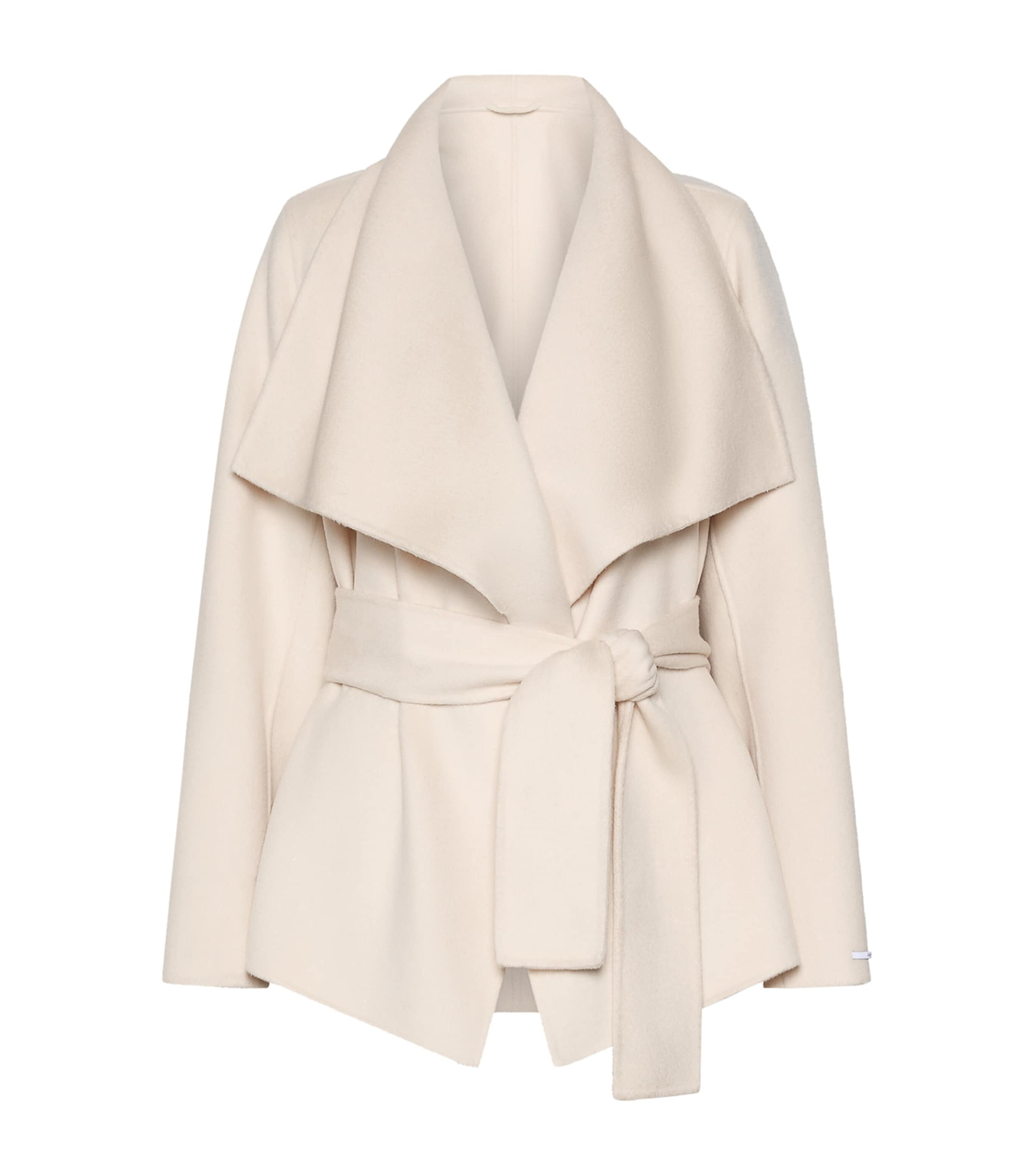 Marella Womens Virgin Wool Belted Coat Wool White Image 1