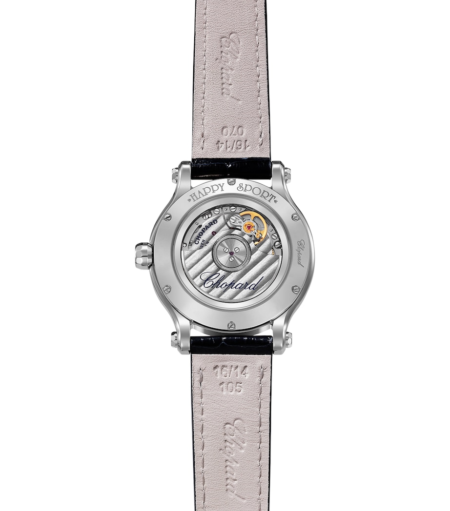 Stainless Steel and Diamond Happy Sport Automatic Watch 33mm STAINLESS STEEL Image 4