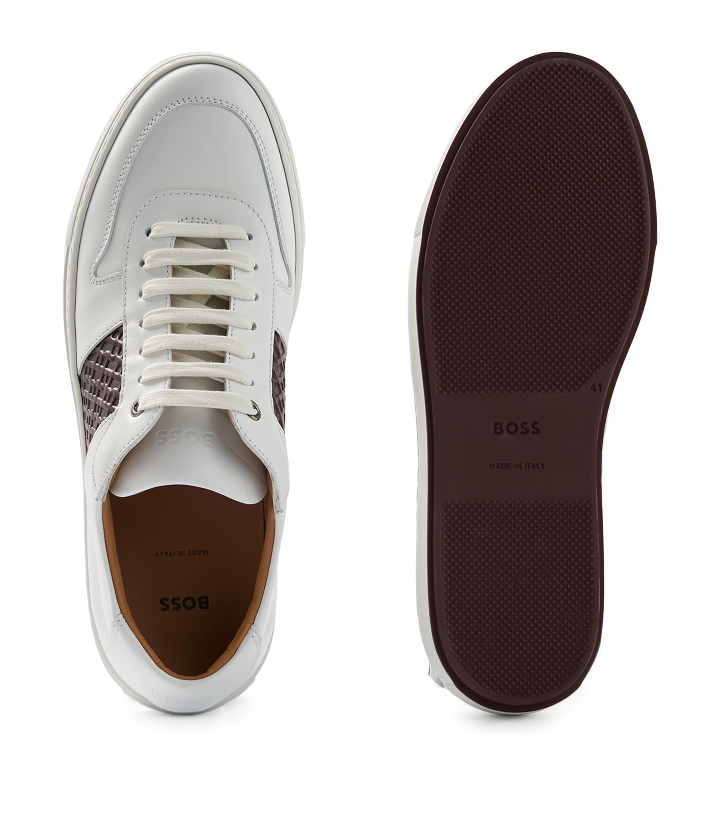 BOSS Leather Monogram Sneakers Image 5