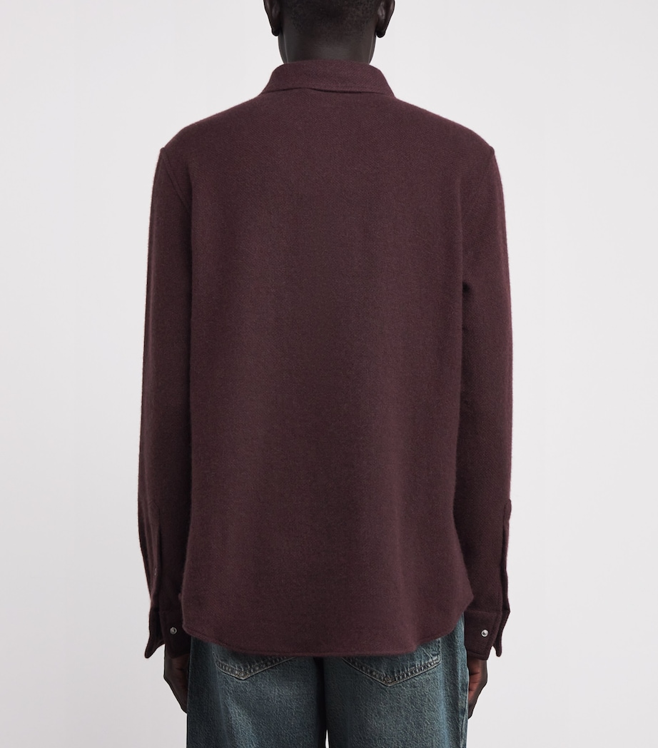 Cashmere Press-Stud Overshirt CLARET / AMETHYST Image 4