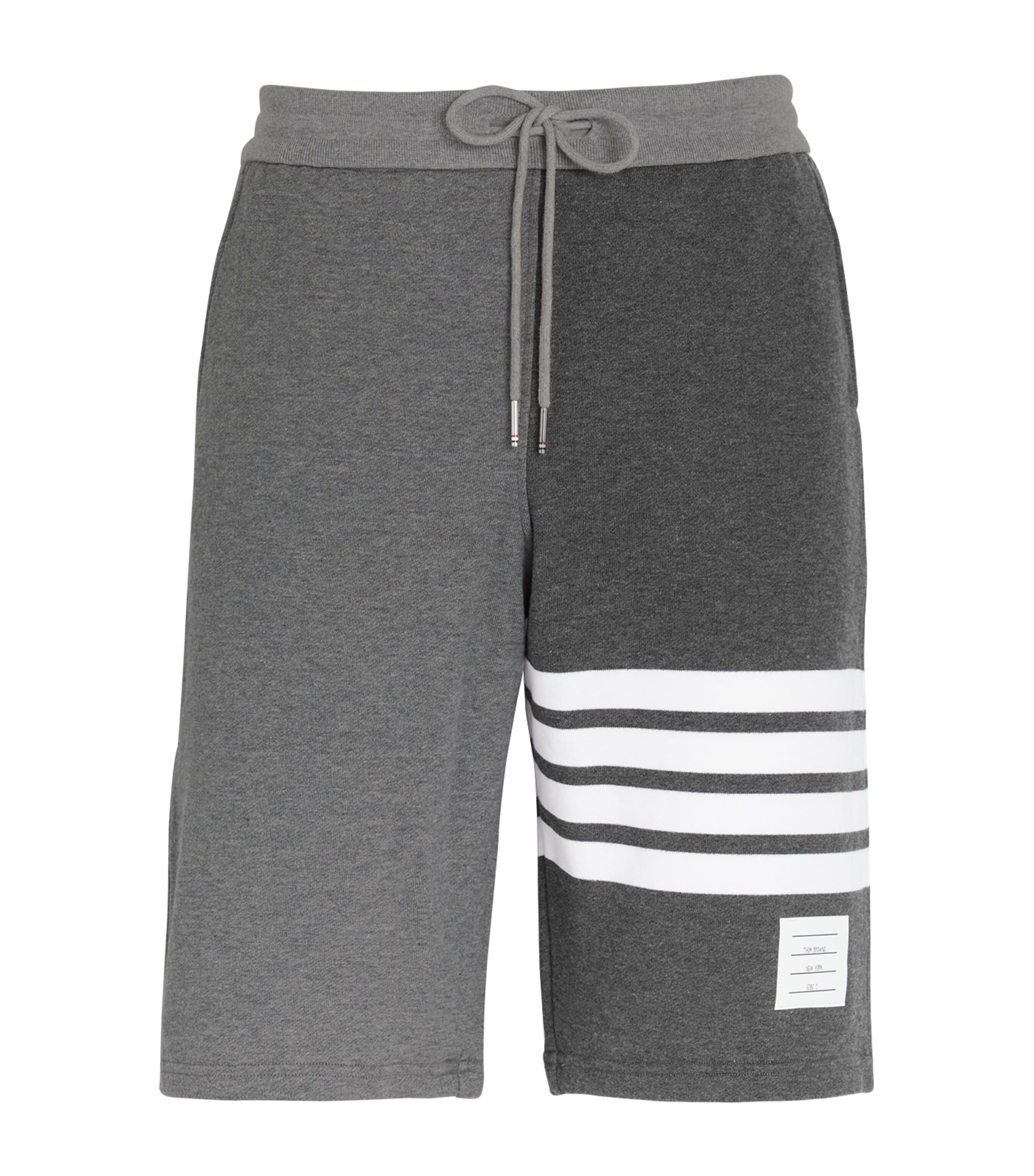 Shop Thom Browne Colour-block 4-bar Shorts In Grey