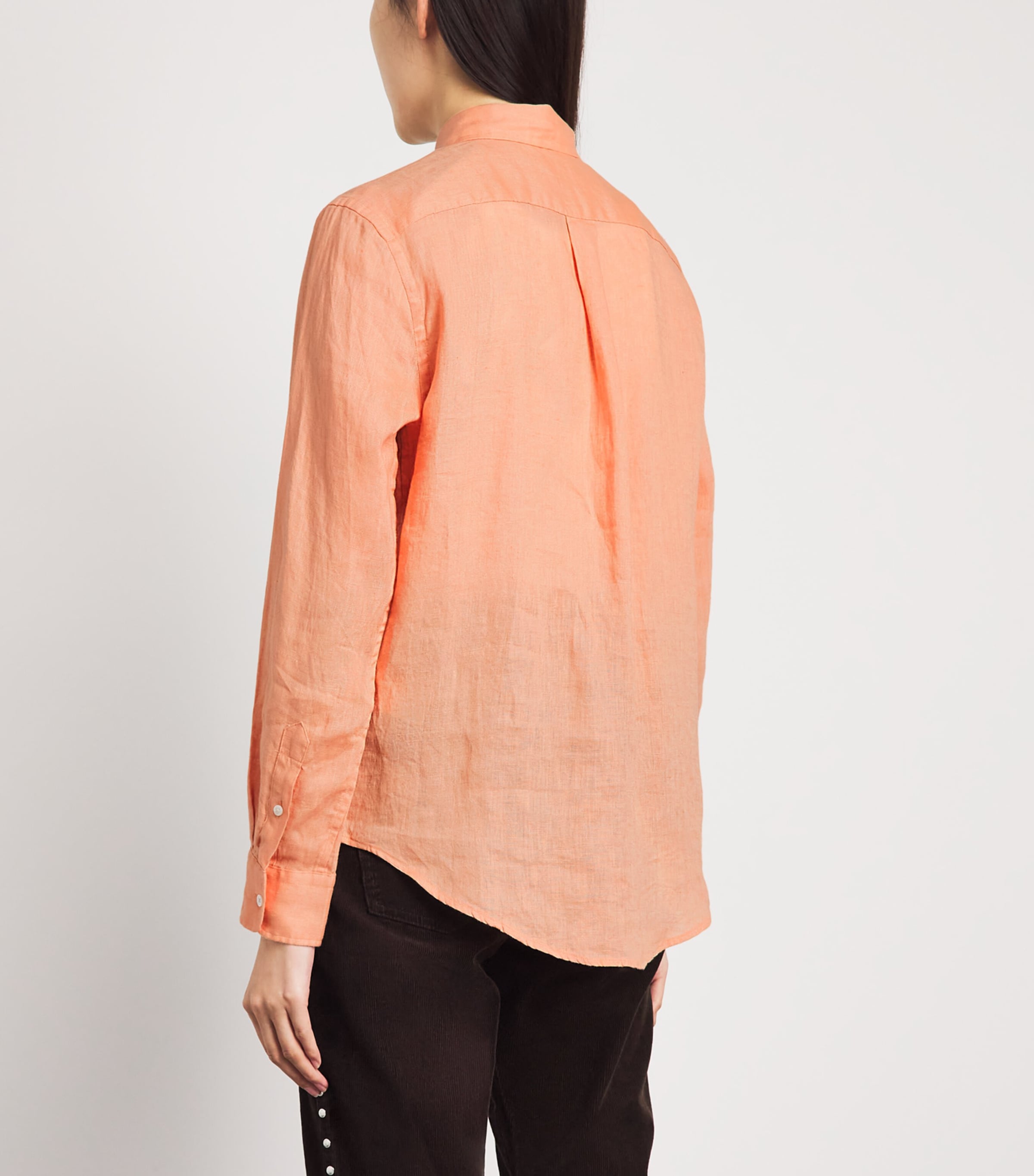 Polo Ralph Lauren Womens Linen Classic Shirt Pastel Coral Image 5