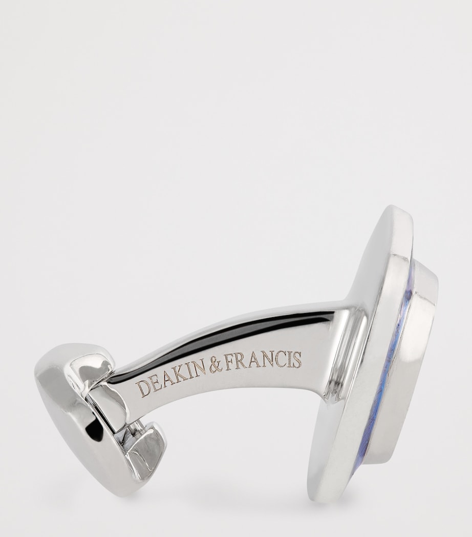 Sterling Silver Enamel Cufflinks BLACK Image 4