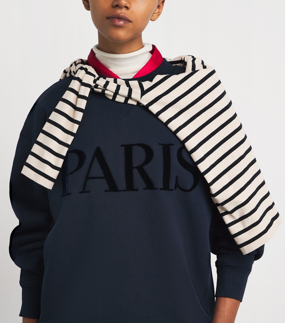 Cotton Paris Graphic Sweatshirt NAVY Image 6