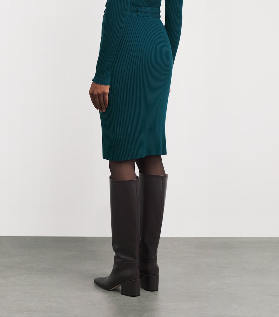 Wool-Blend Roman Midi Skirt 139 AZURE Image 4