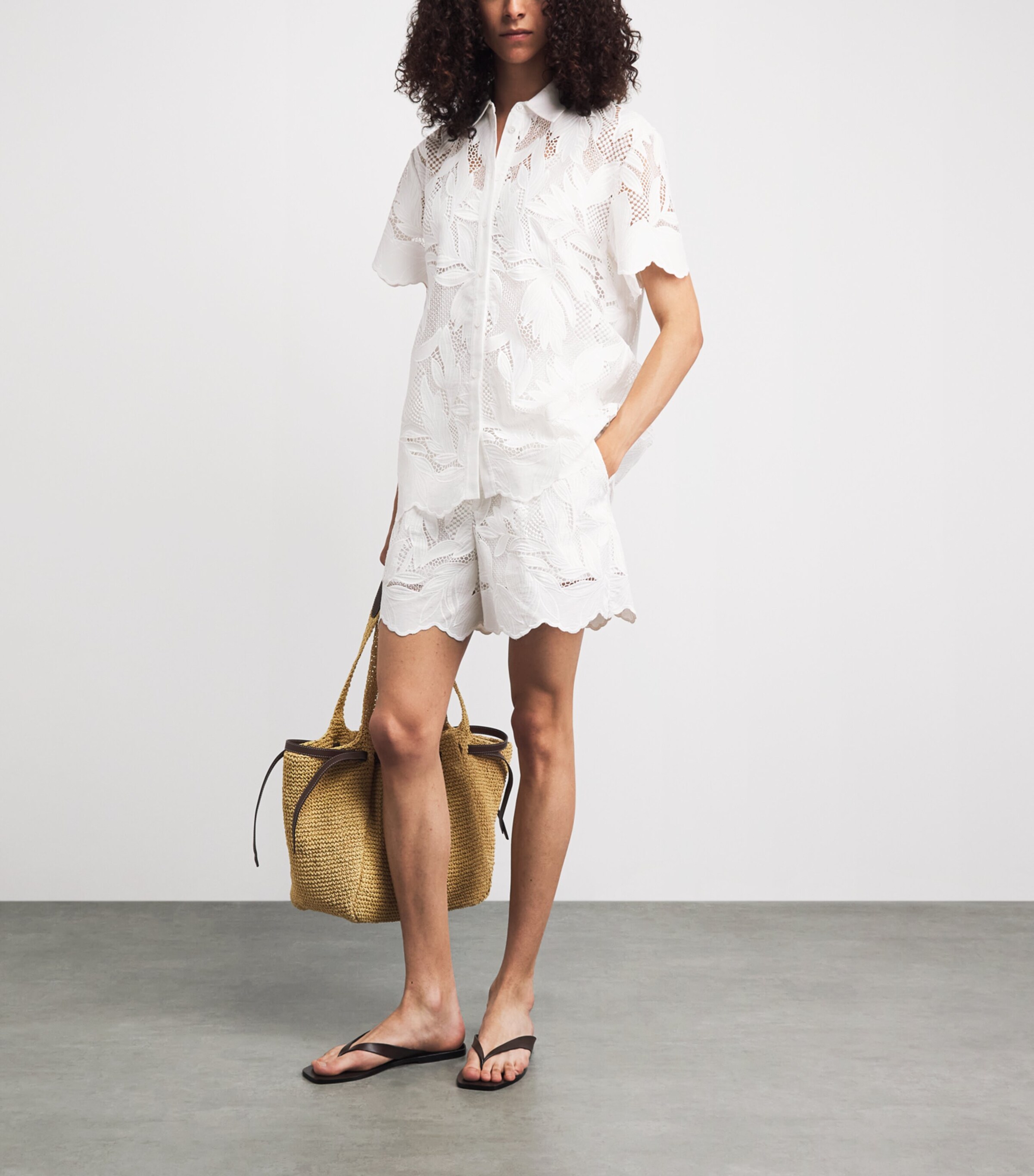 Erdem Womens Crochet Cutwork Tailored Shorts Ivory Image 2