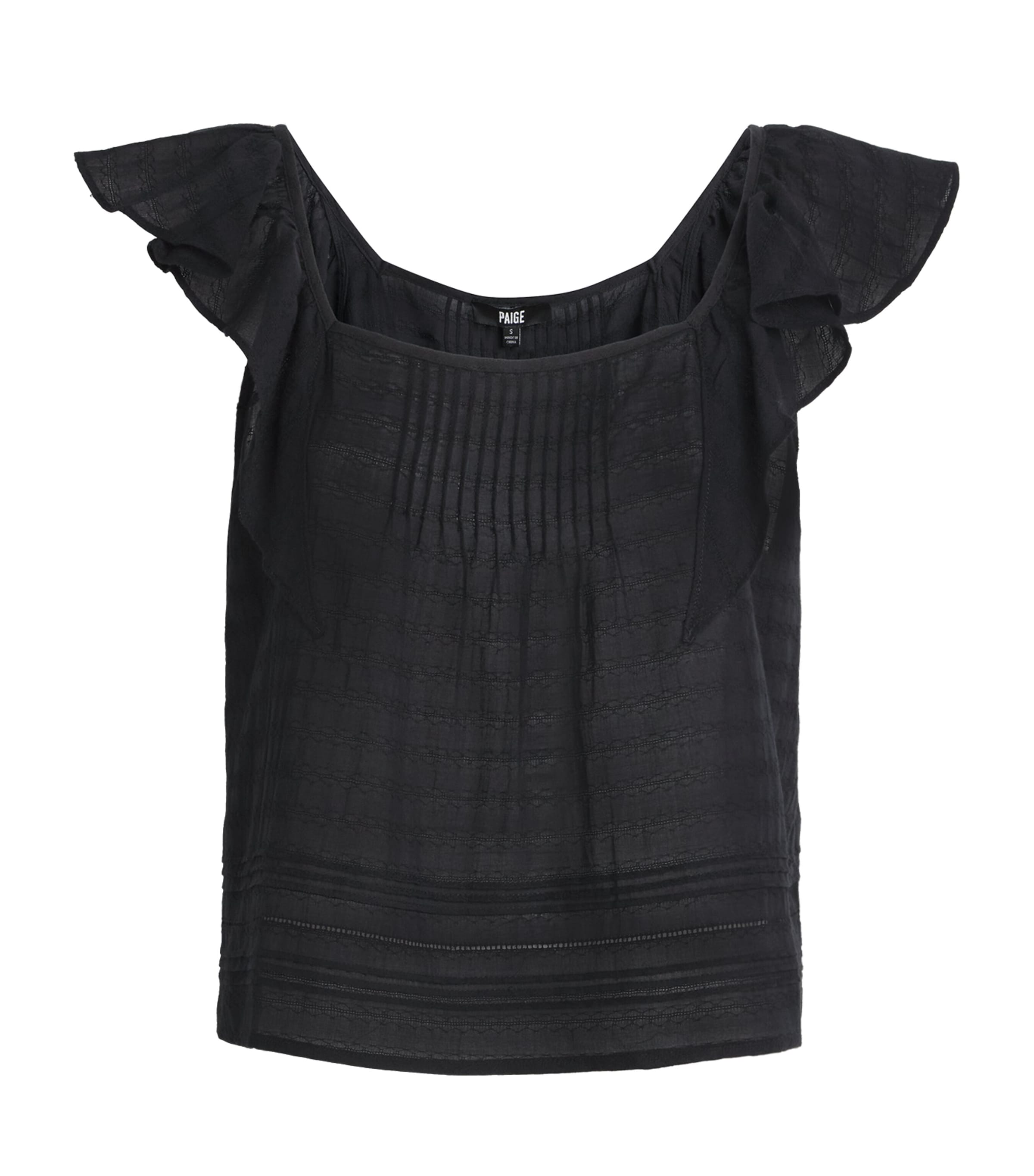 PAIGE Womens Frilled Oaks Blouse Black Image 1
