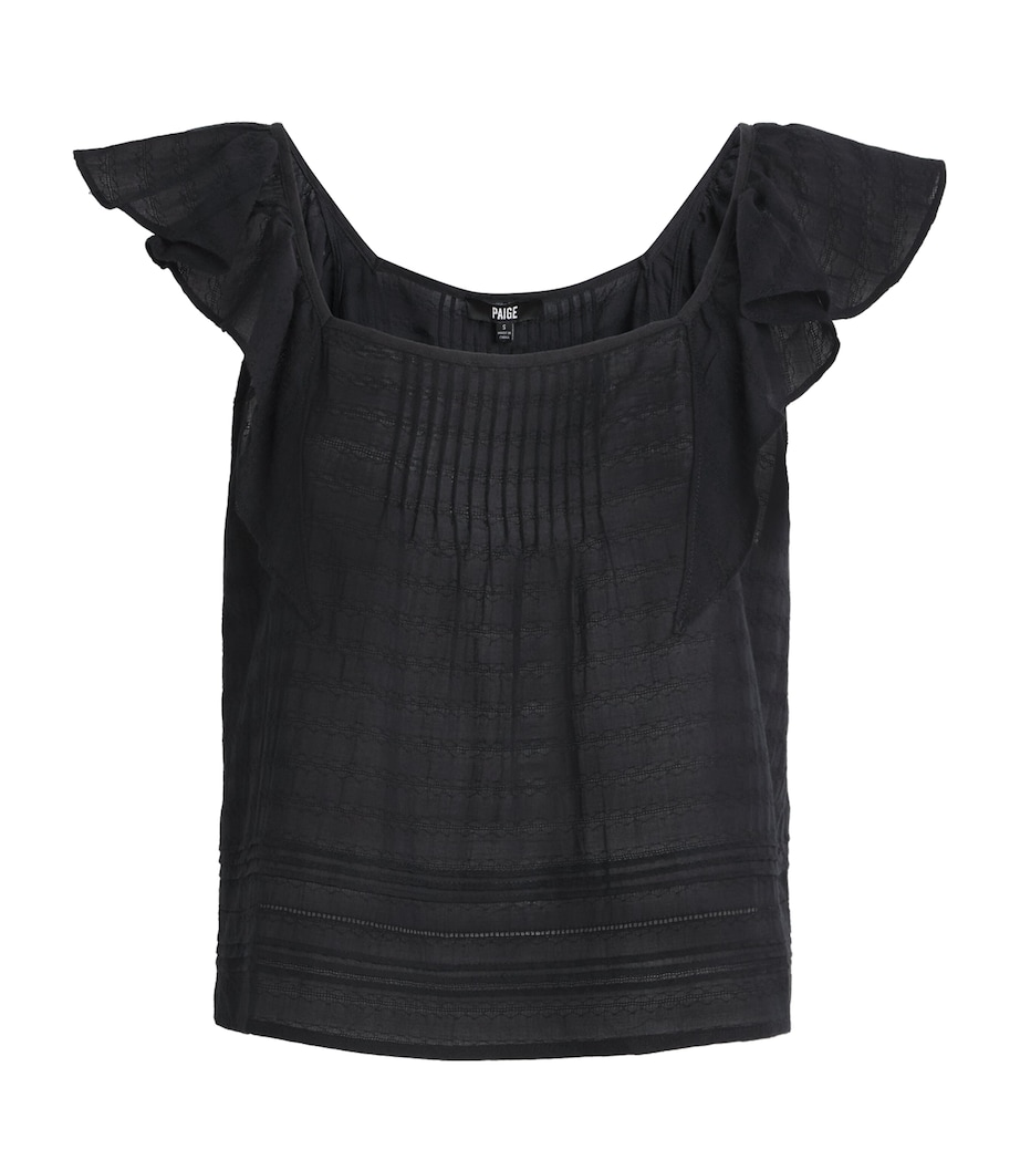 PAIGE Womens Frilled Oaks Blouse Black Image 1